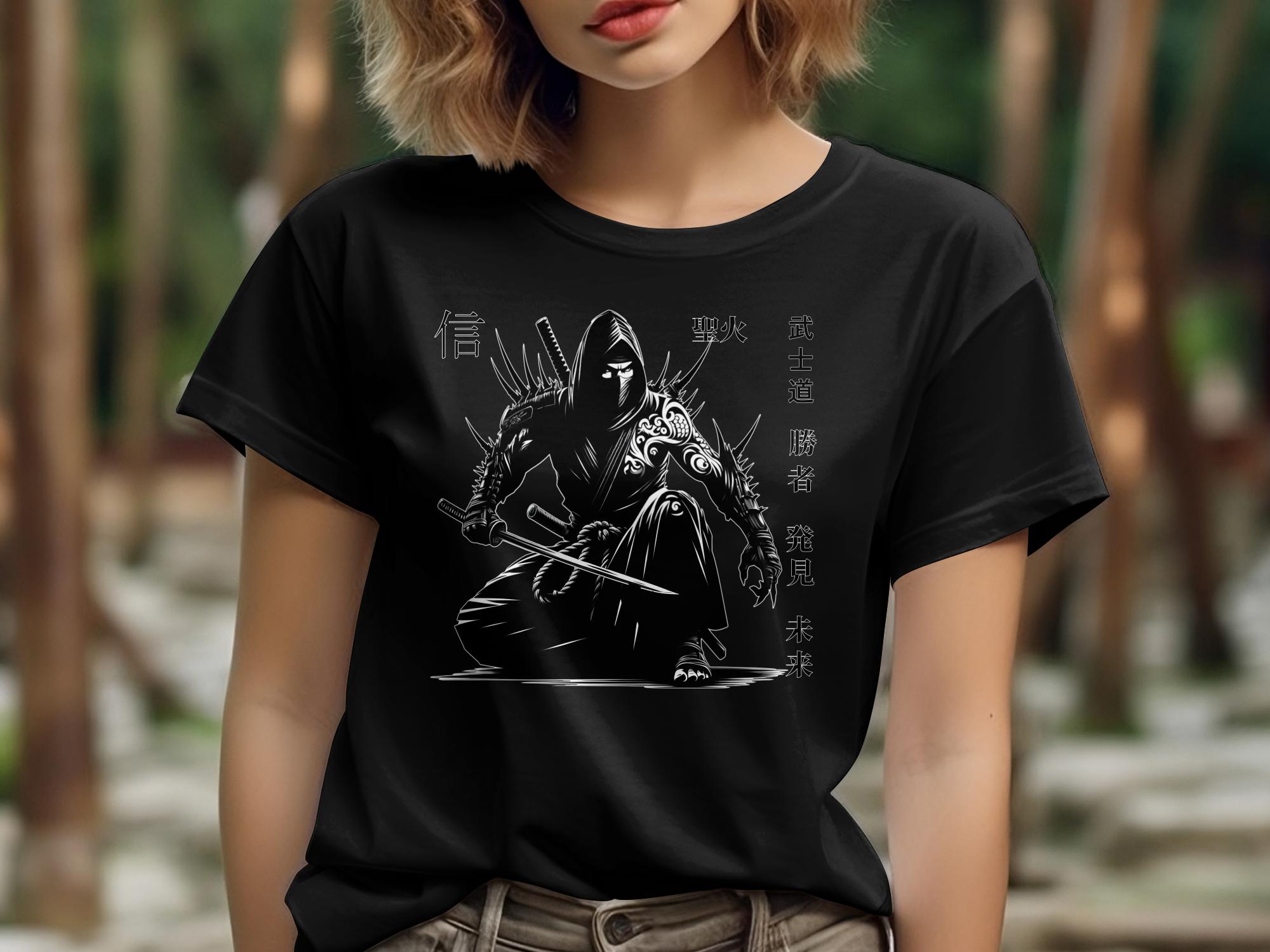 Samurai Ninja - Coloured Gildan T-Shirt Japanese Talisman Unisex Cultural Symbolic Graphic Design