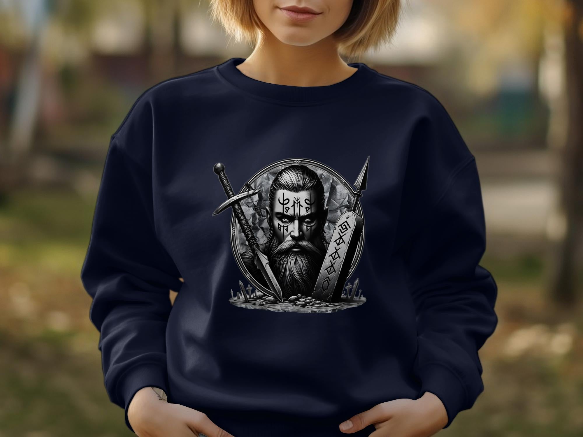 Viking Fortitude - Coloured Gildan Sweatshirt Realistic Norse Talisman Men Women Unisex Valhalla Tee Graphic Design