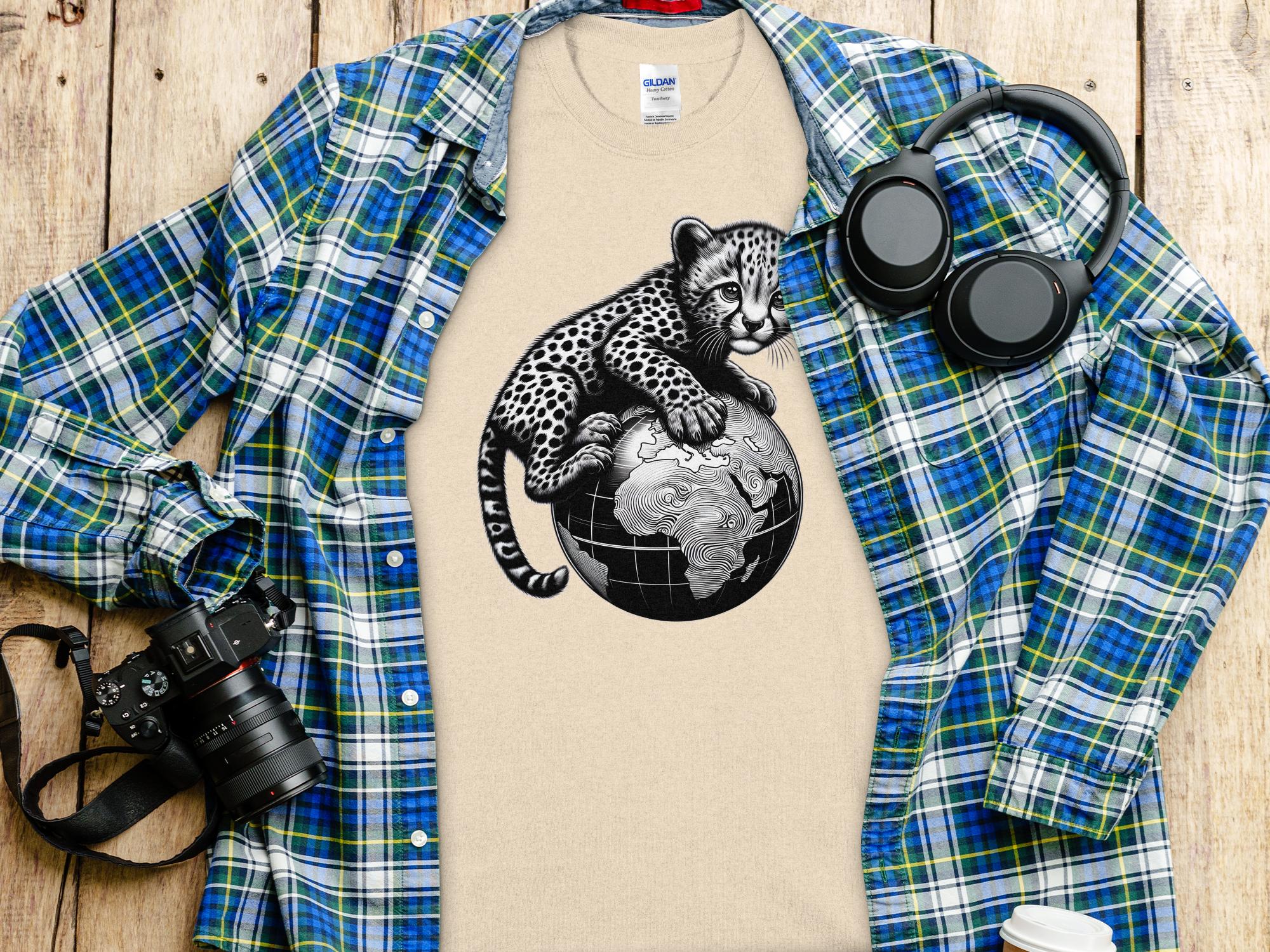 Cheetah World - Coloured Gildan T-Shirt Realistic Animal Talisman Unisex Cute Tee Graphic Design