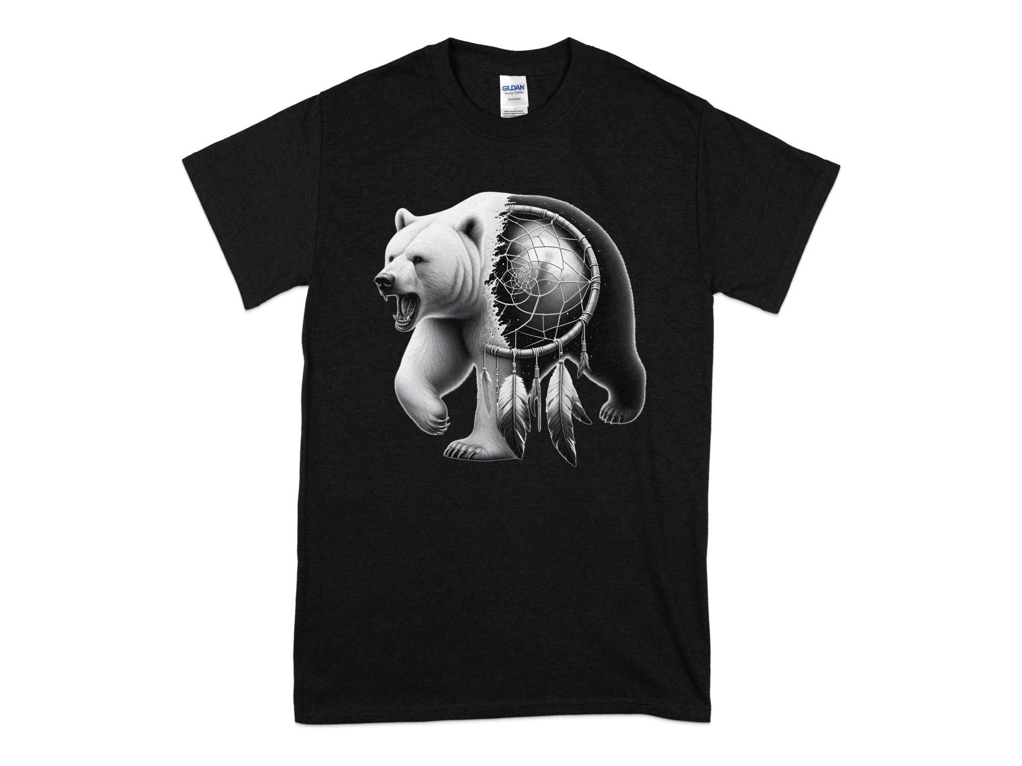 Dreamcatcher Bear - Coloured Gildan T-Shirt Realistic Native American Talisman Unisex Mythology Tee Graphic Design