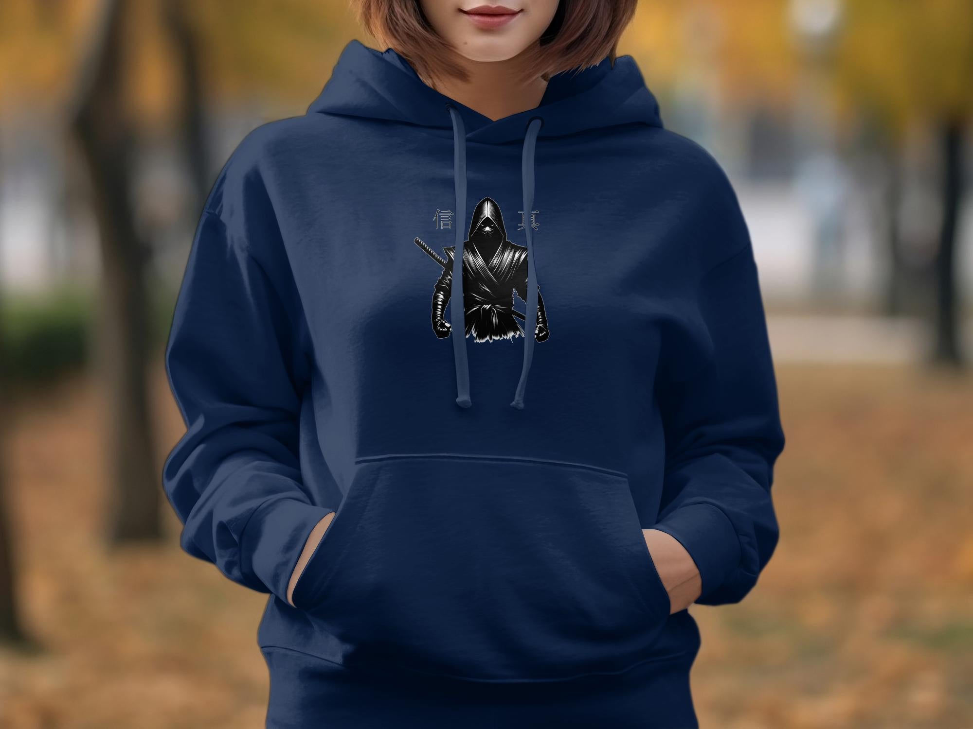 Samurai Ninja - Coloured Gildan Hoodie Japanese Talisman Unisex Cultural Symbolic Graphic Design