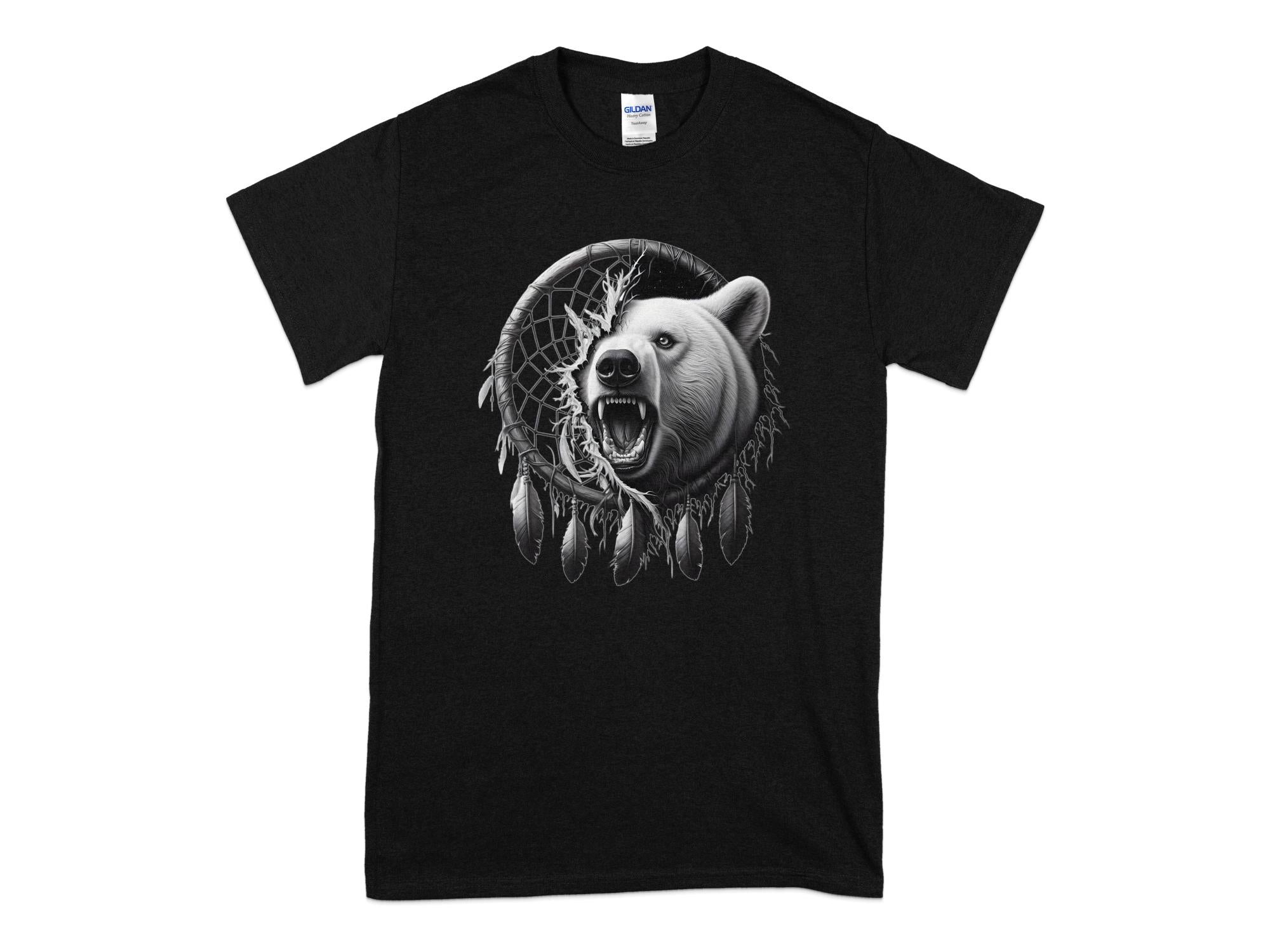 Dreamcatcher Bear - Coloured Gildan T-Shirt Realistic Native American Talisman Unisex Mythology Tee Graphic Design