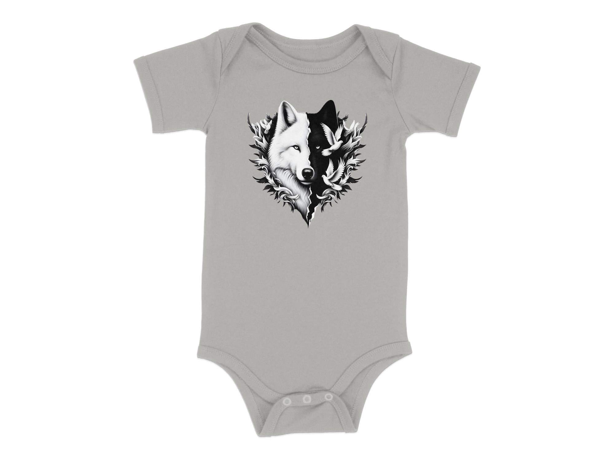 Wolf x Doves - Coloured Toddler Bodysuit Realistic Animal Talisman Unisex Tee Graphic Design