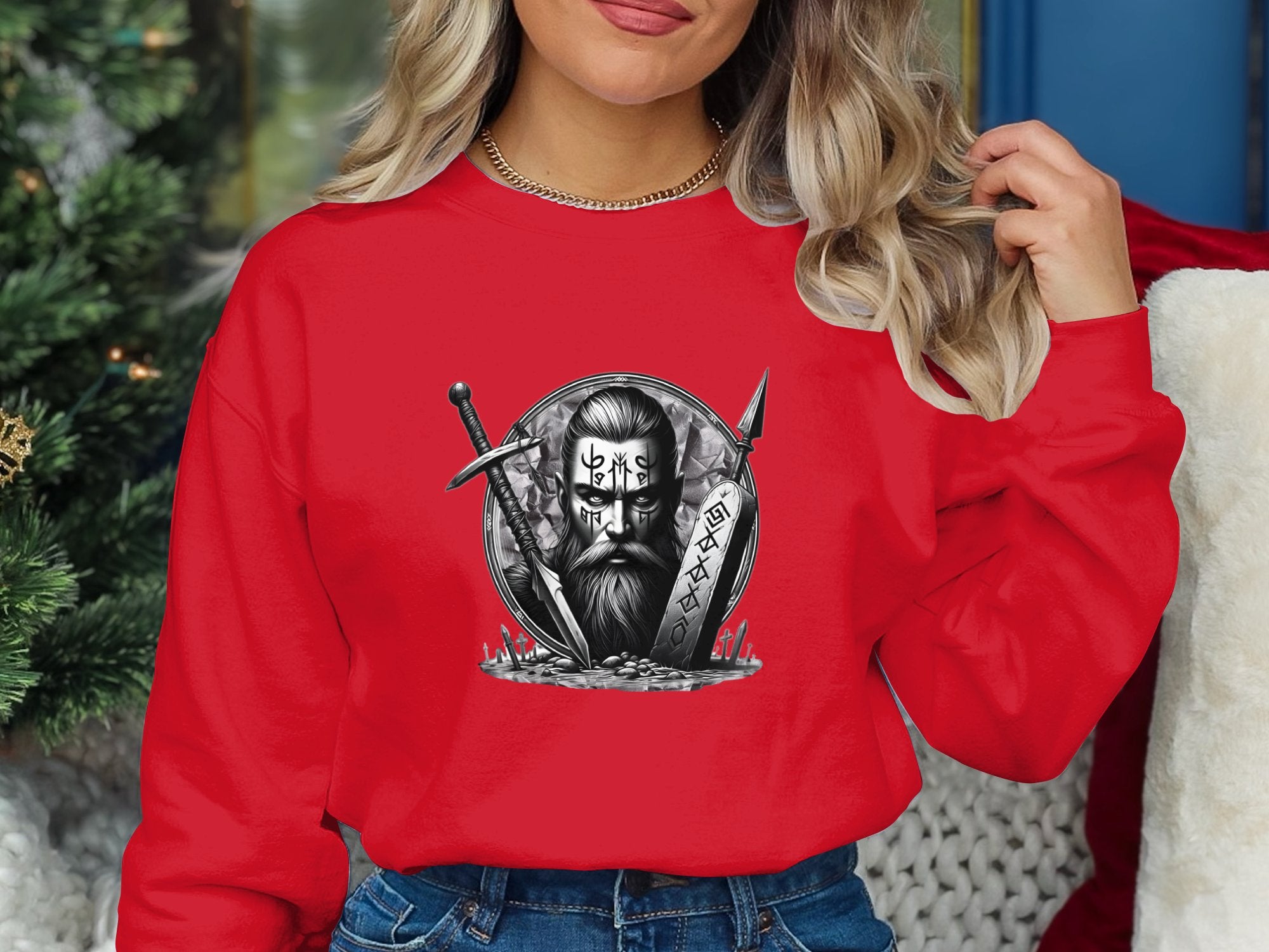 Viking Fortitude - Coloured Gildan Sweatshirt Realistic Norse Talisman Men Women Unisex Valhalla Tee Graphic Design