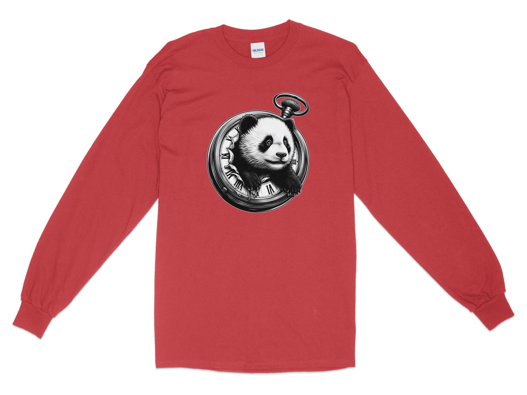 Panda - Coloured Gildan Long Sleeve Realistic Animal Talisman Unisex Cute Tee Graphic Design