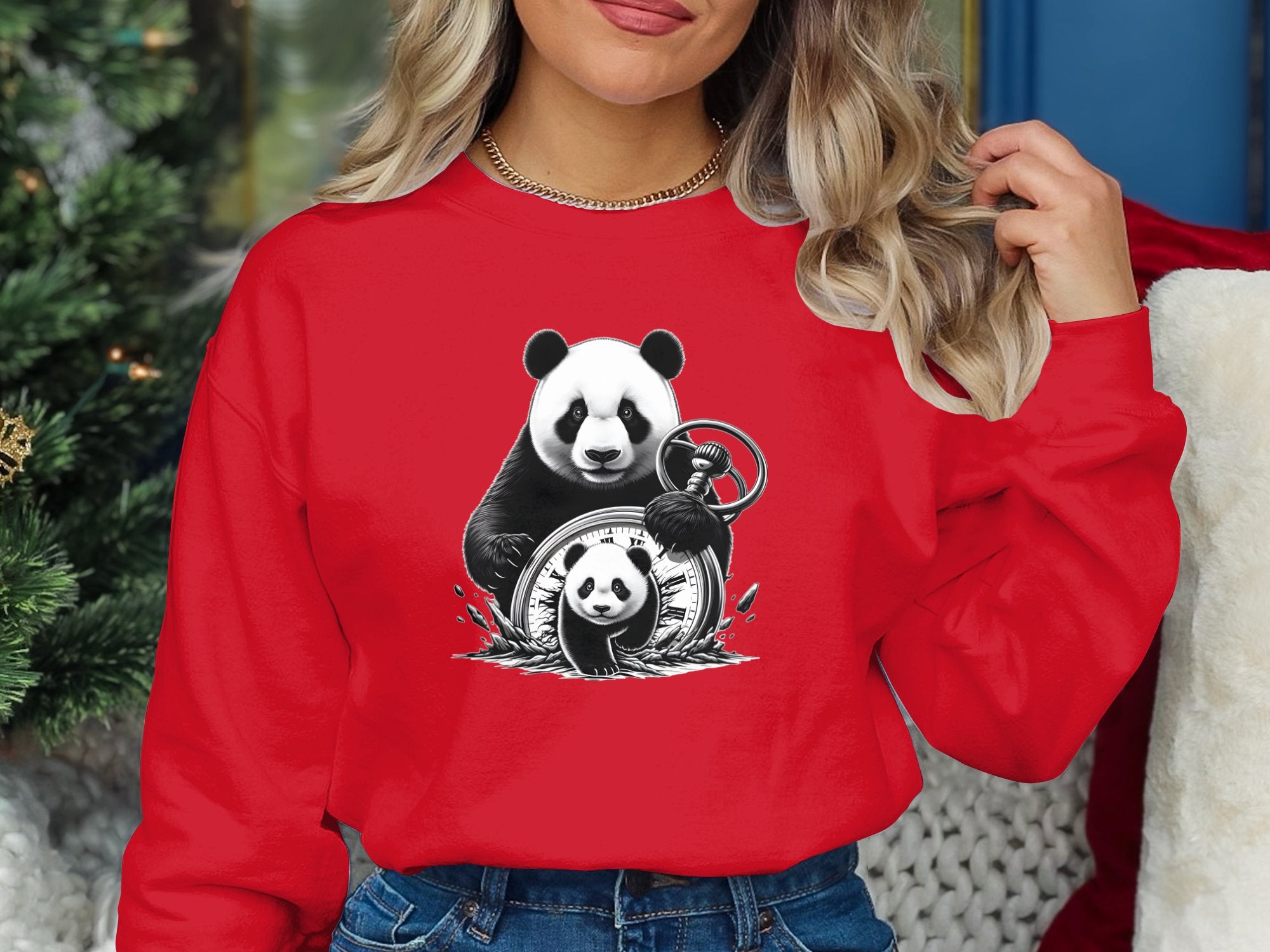 Panda - Coloured Gildan Sweatshirt Realistic Animal Talisman Unisex Cute Tee Graphic Design