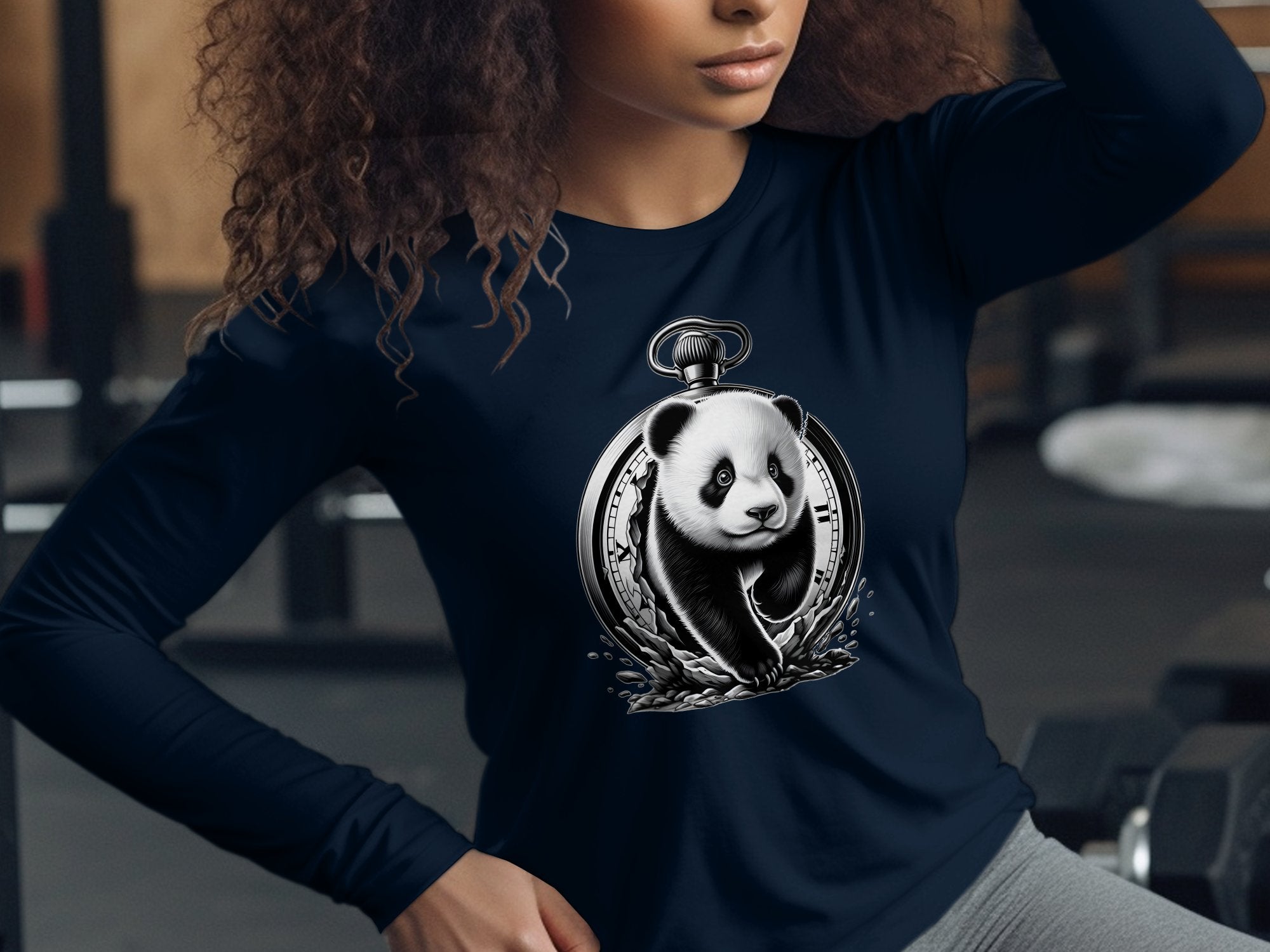 Panda - Coloured Gildan Long Sleeve Realistic Animal Talisman Unisex Cute Tee Graphic Design