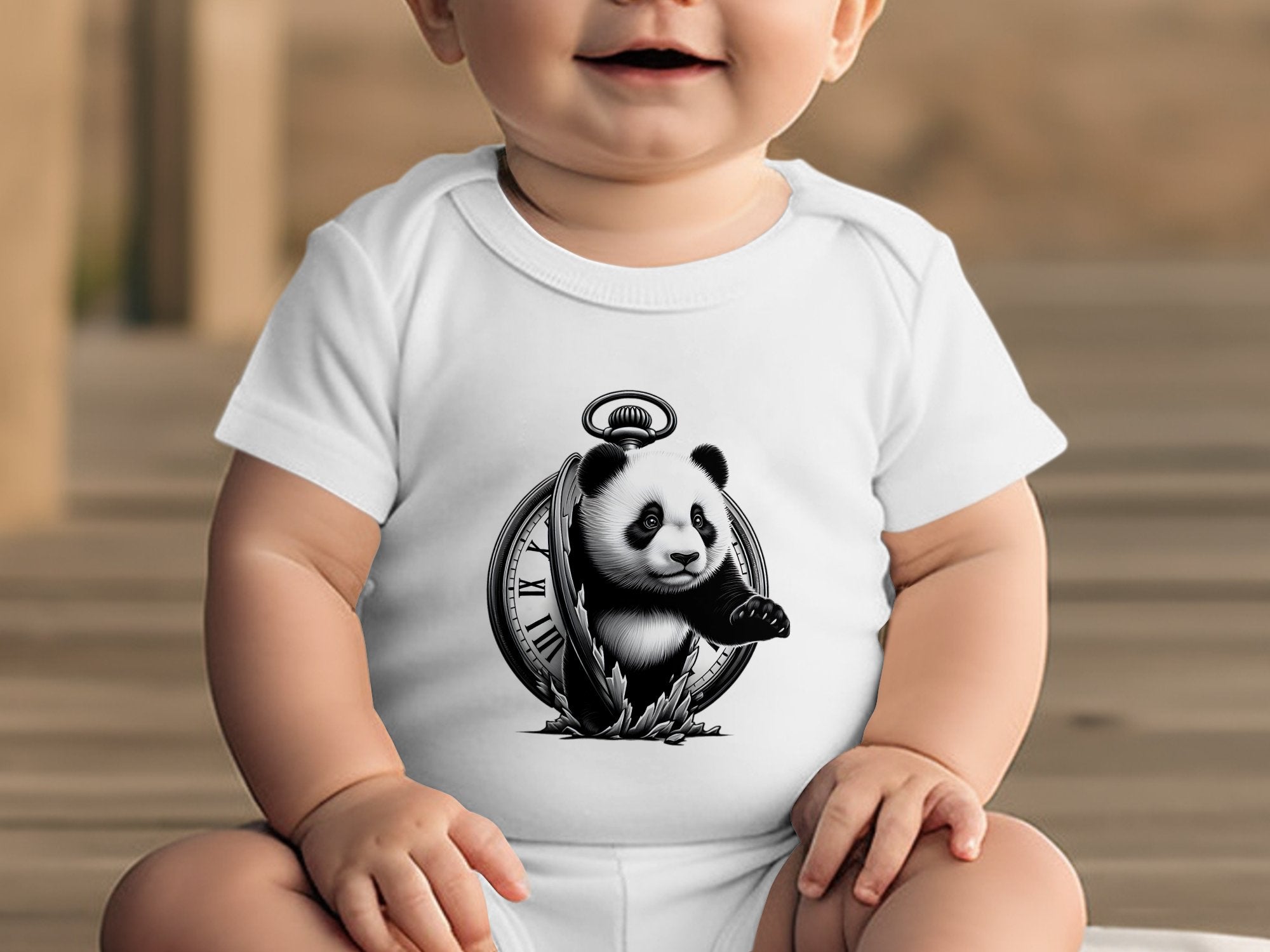 Panda - Coloured Toddler Bodysuit Realistic Animal Talisman Unisex Cute Tee Graphic Design