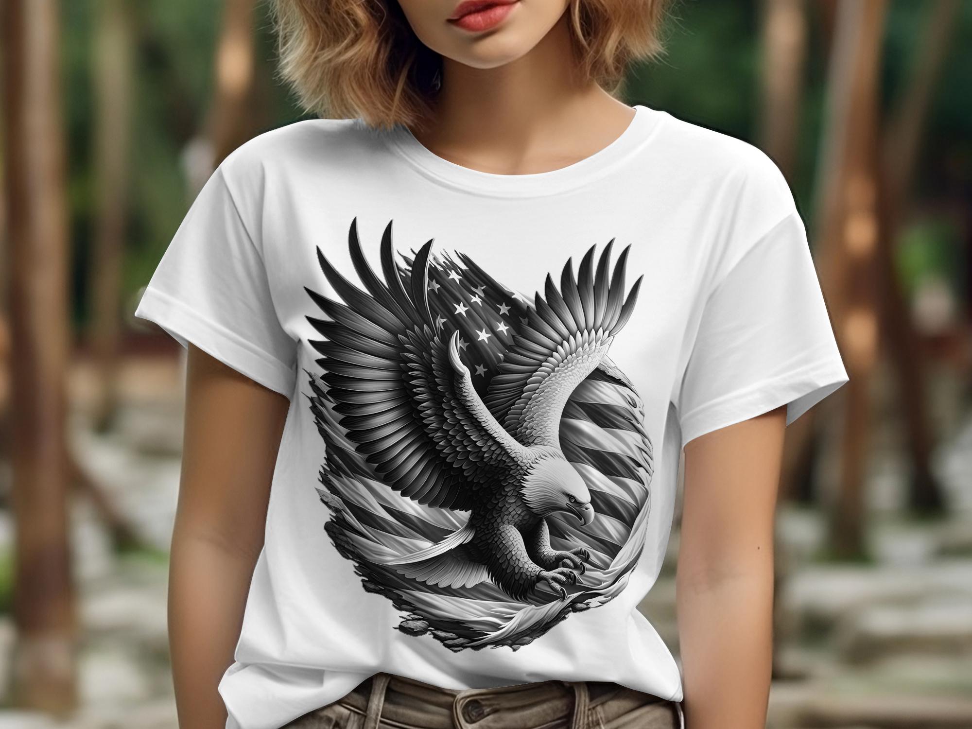 Eagle Patriot - Coloured Gildan T-Shirt Realistic Animal Talisman Unisex Tee Graphic Design