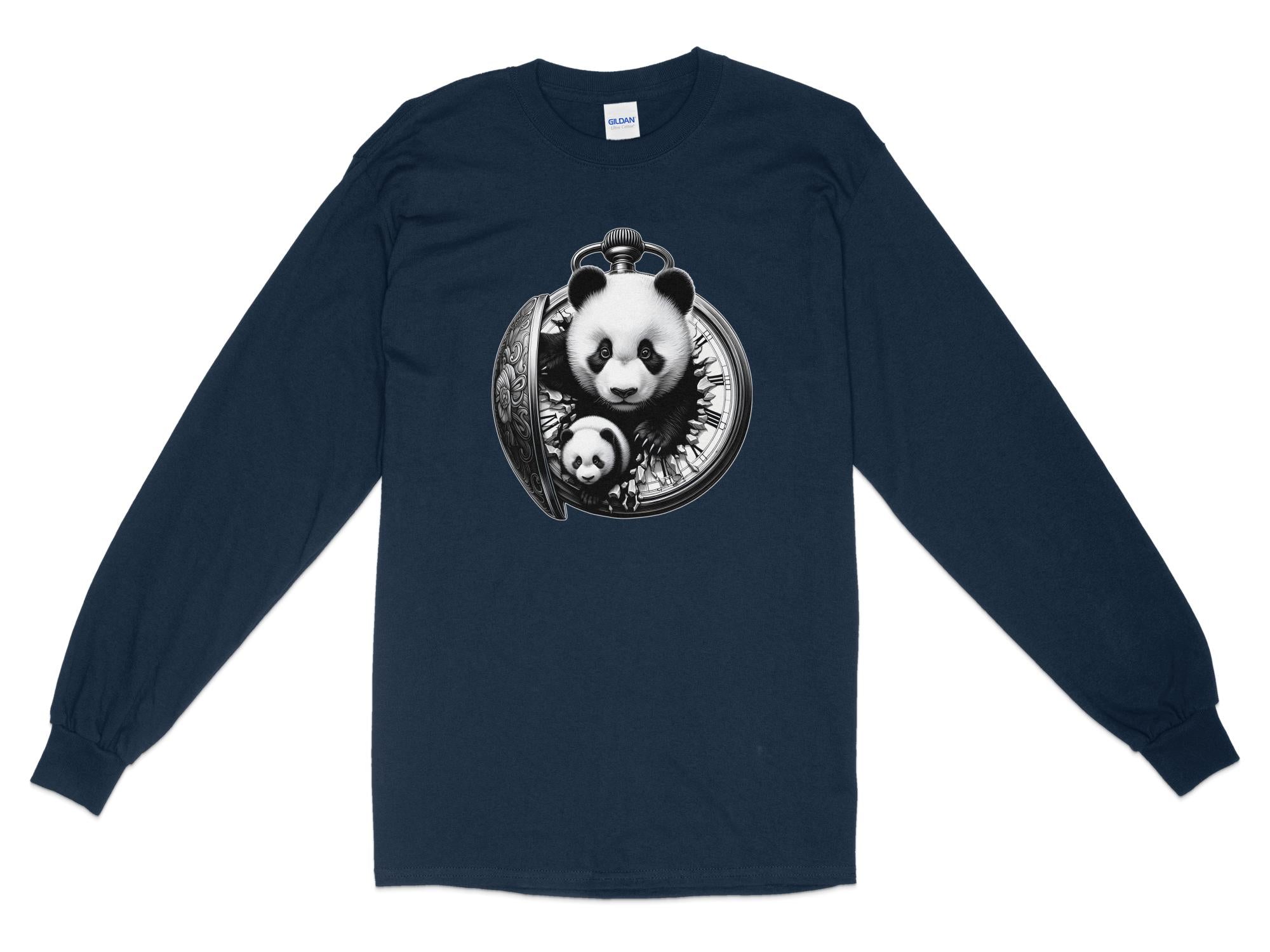 Panda - Coloured Gildan Long Sleeve Realistic Animal Talisman Unisex Cute Tee Graphic Design