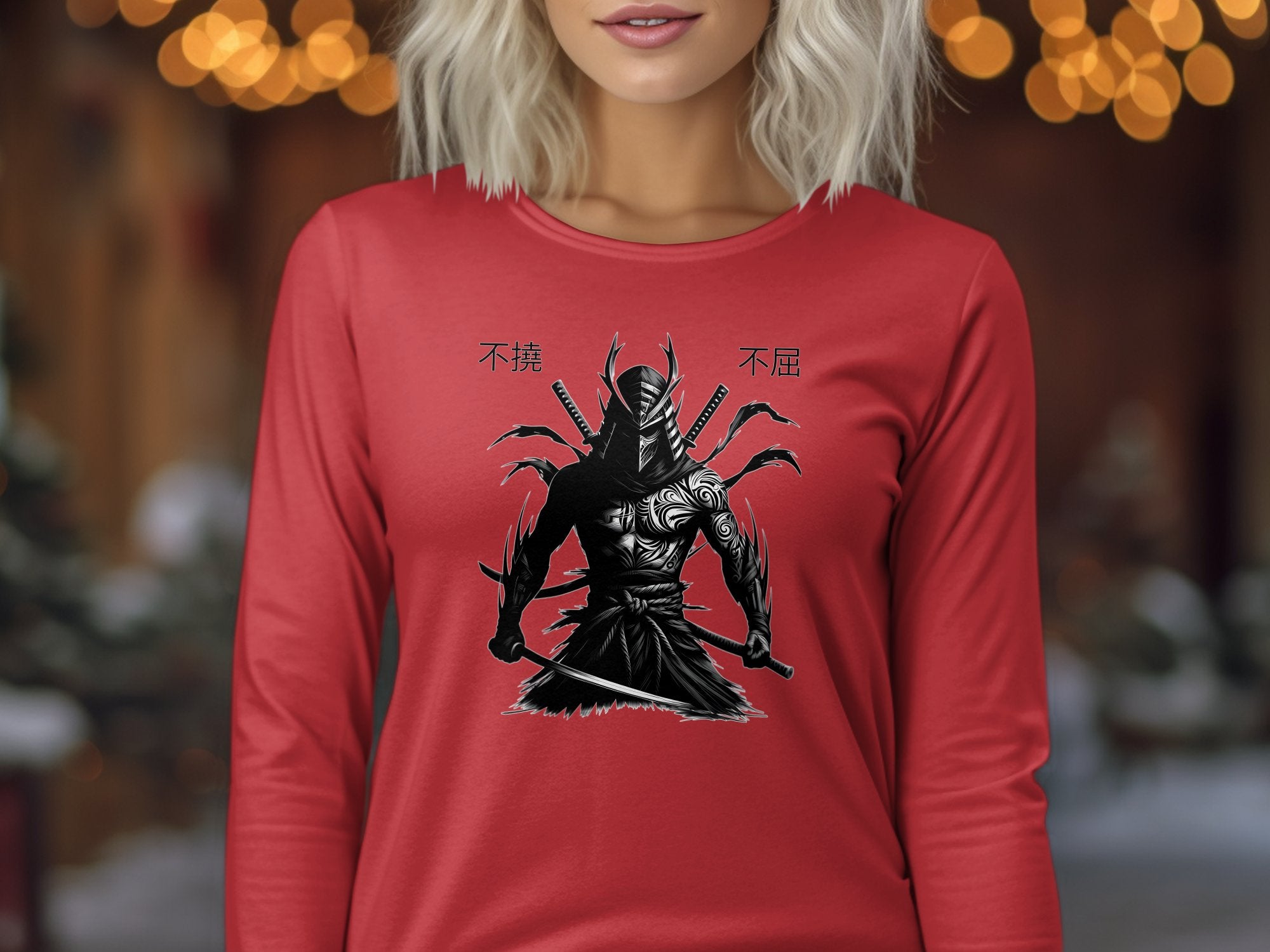 Samurai Ninja - Coloured Gildan Long Sleeve Japanese Talisman Unisex Cultural Symbolic Graphic Design