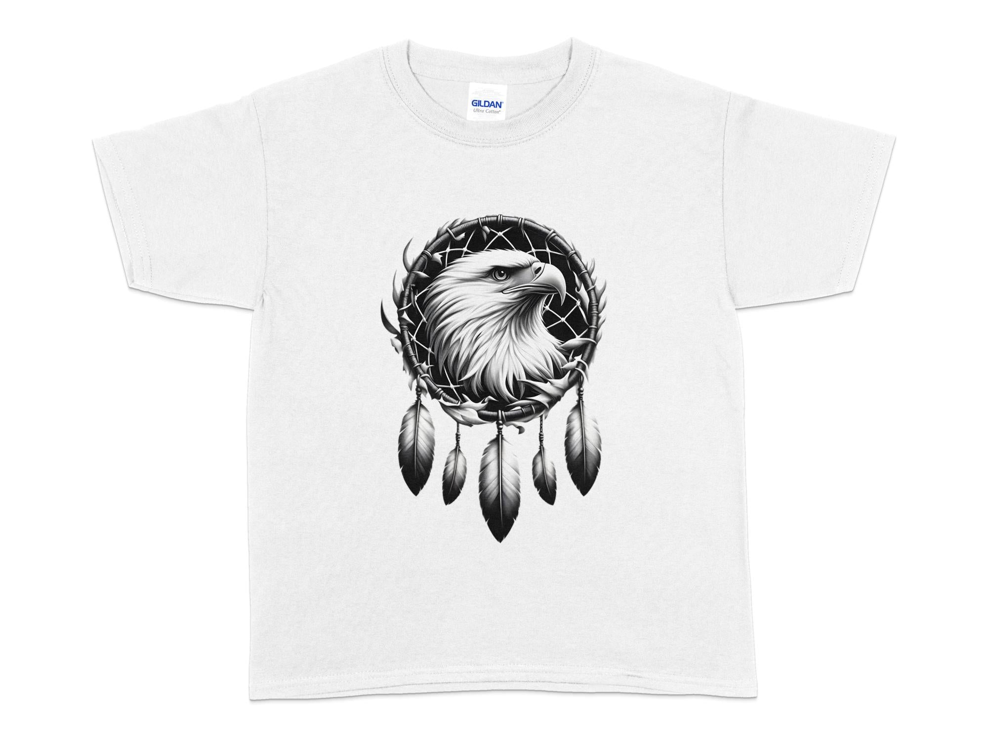 Dreamcatcher Eagle - Coloured Gildan Kids T-Shirt Realistic Native American Talisman Unisex Mythology Tee Graphic Design