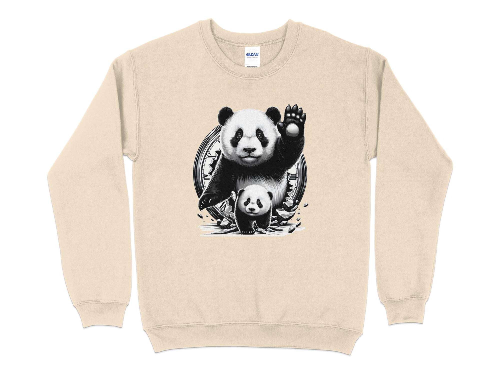 Panda - Coloured Gildan Sweatshirt Realistic Animal Talisman Unisex Cute Tee Graphic Design