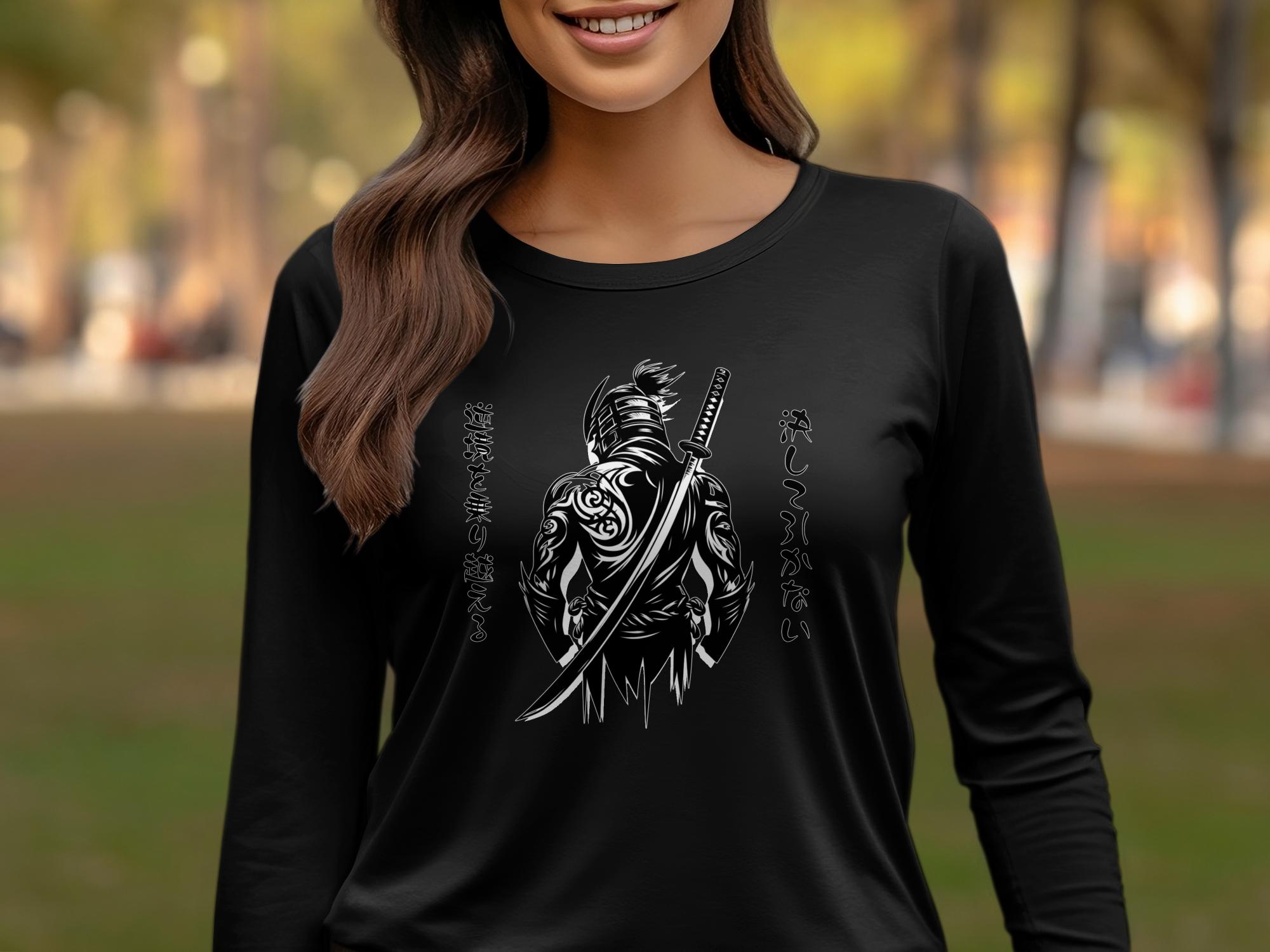 Samurai Ninja - Coloured Gildan Long Sleeve Japanese Talisman Unisex Cultural Symbolic Graphic Design