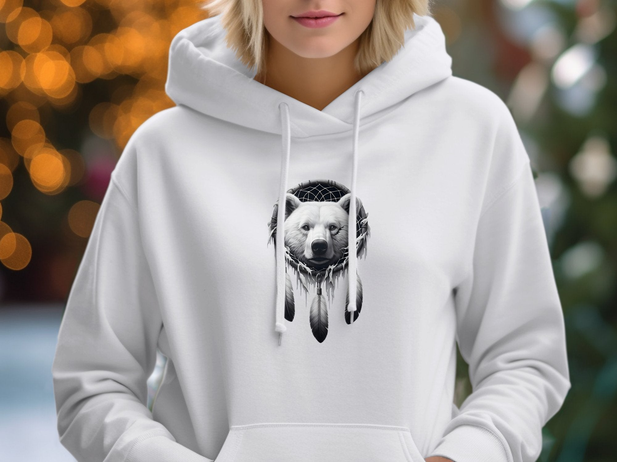 Dreamcatcher Bear - Coloured Gildan Hoodie Realistic Native American Talisman Unisex Mythology Tee Graphic Design