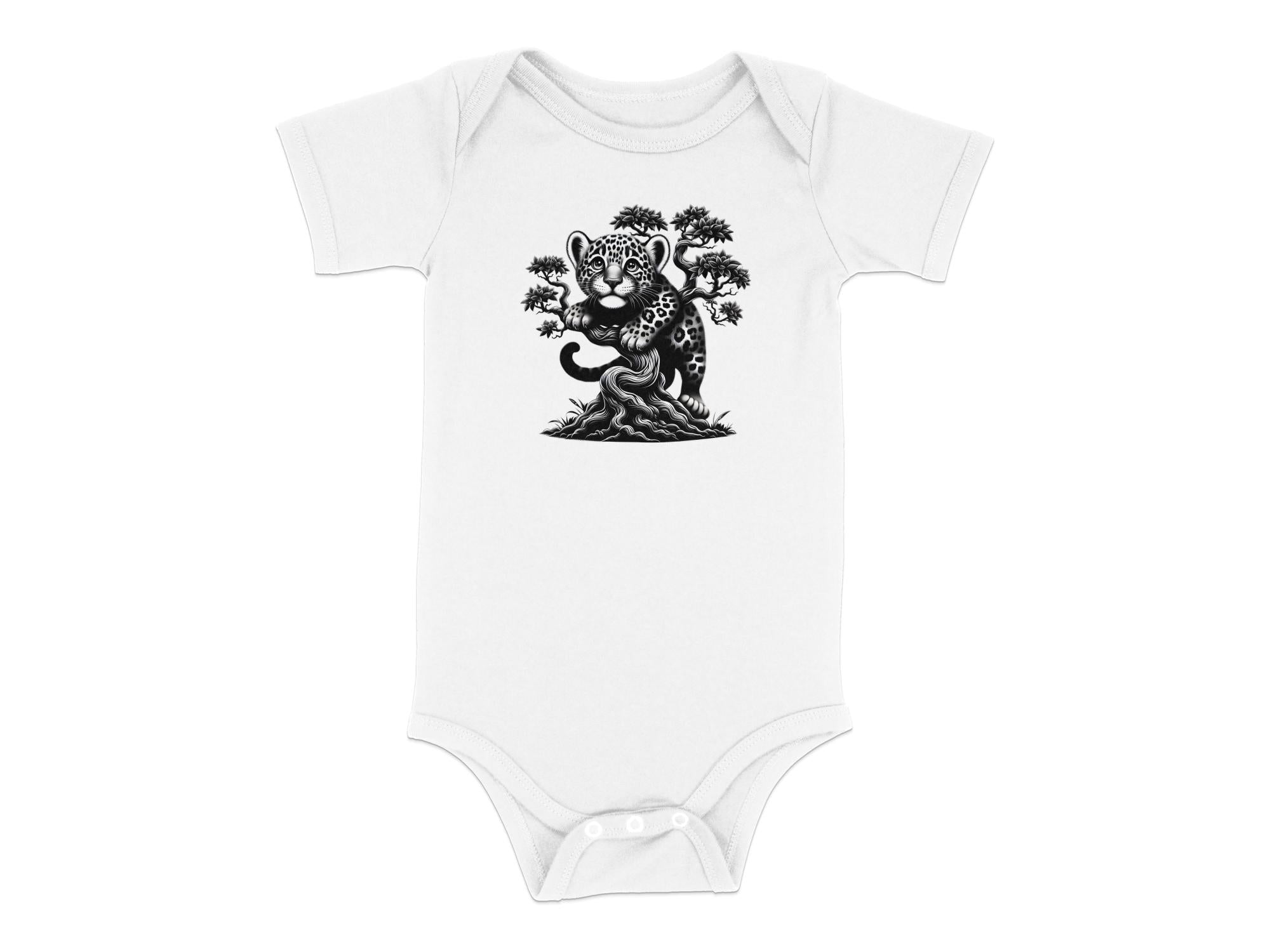 Leopard Bonsai - Coloured Toddler Bodysuit Realistic Animal Talisman Unisex Cute Tee Graphic Design