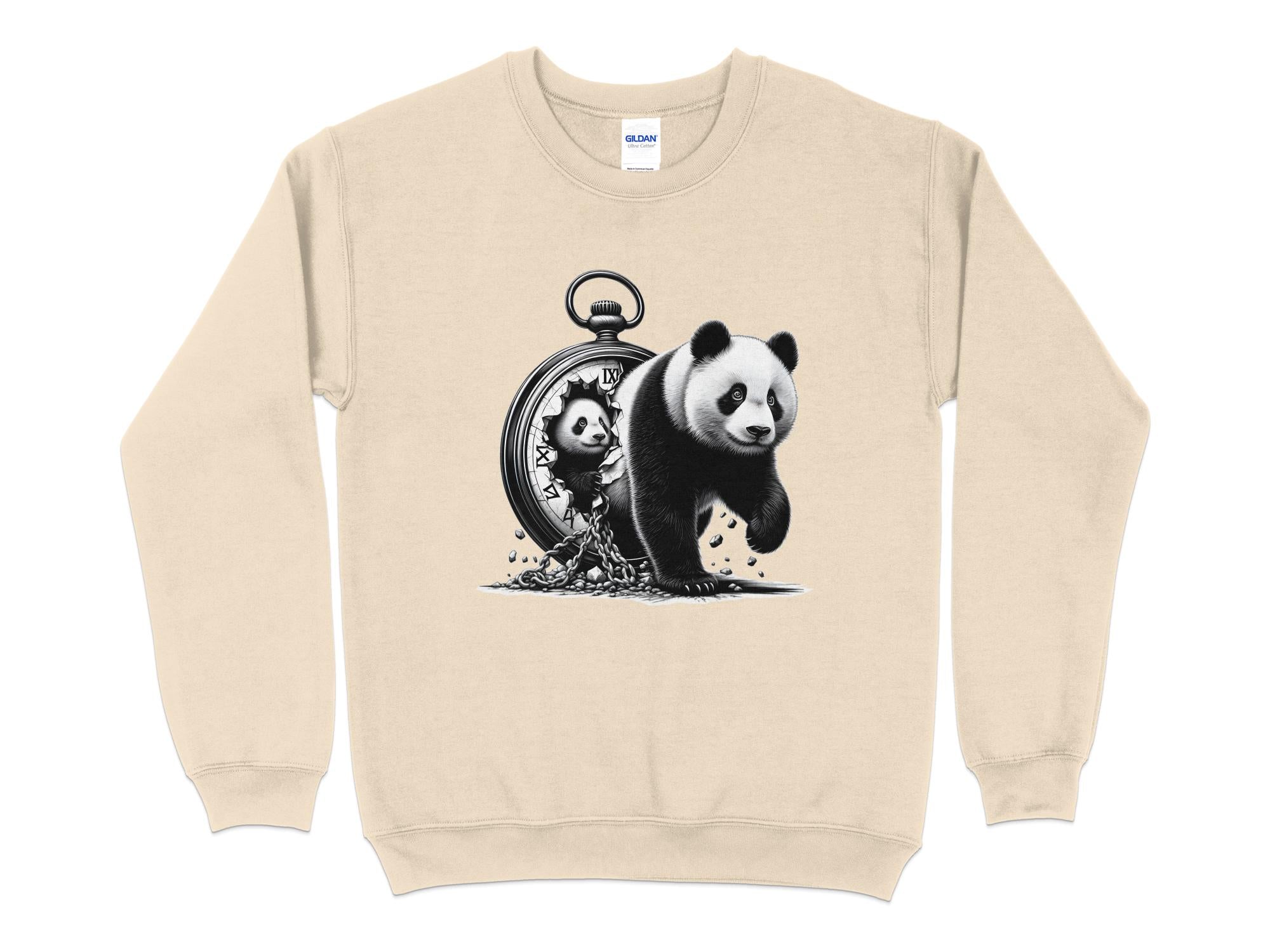 Panda - Coloured Gildan Sweatshirt Realistic Animal Talisman Unisex Cute Tee Graphic Design