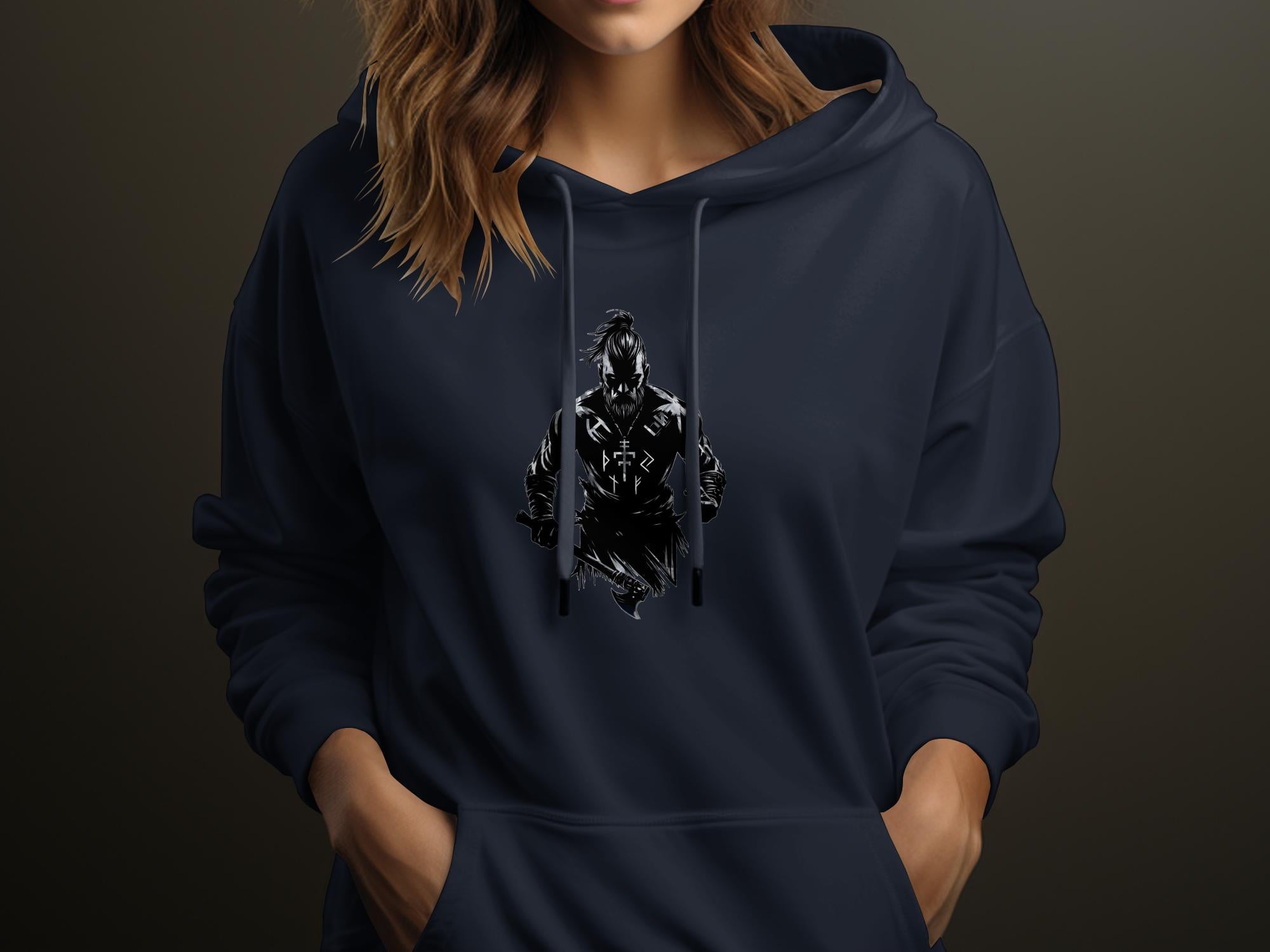 Viking Frenzy - Coloured Gildan Hoodie White Norse Talisman Men Women Unisex Valhalla Tee