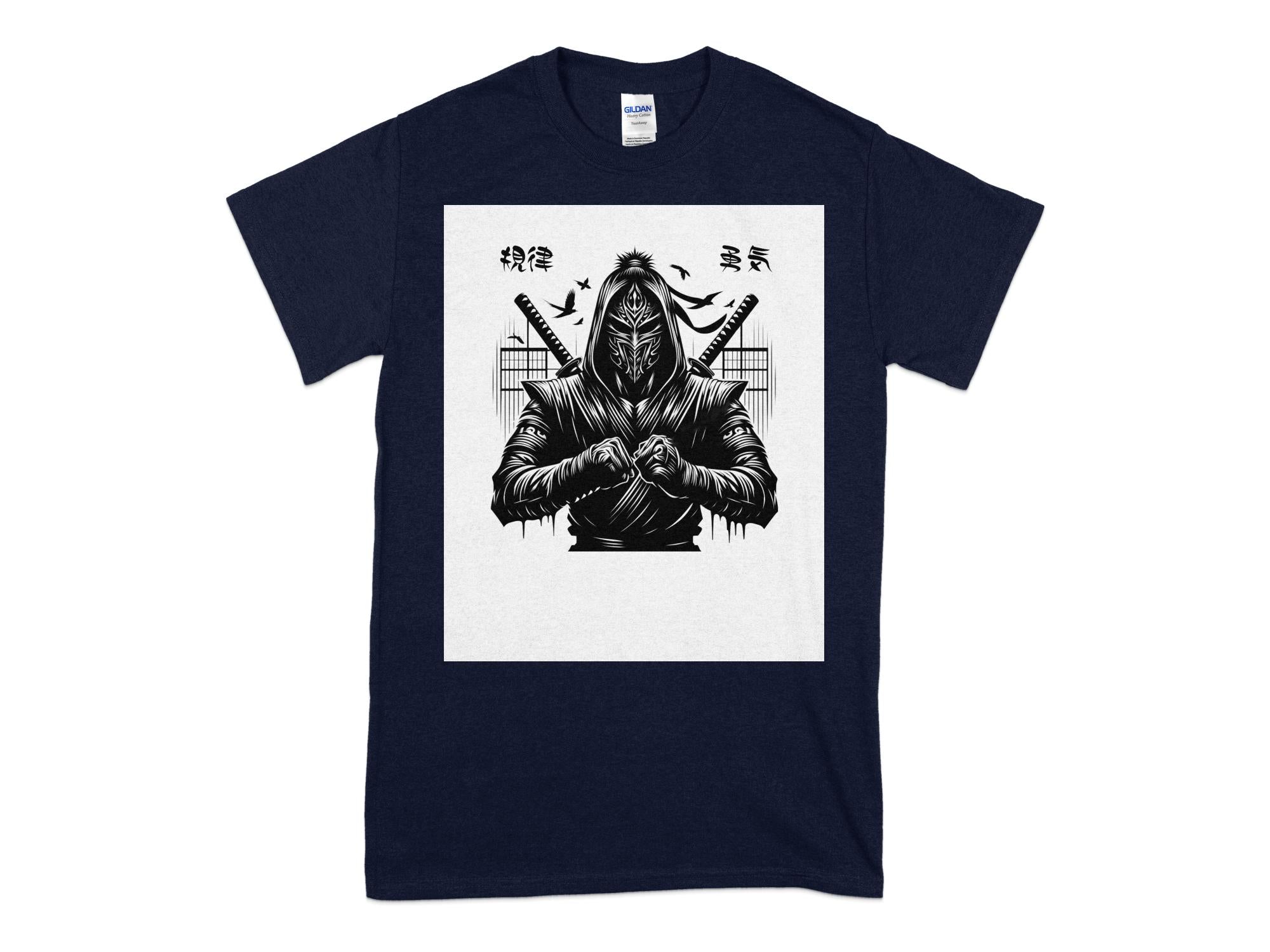 Samurai Ninja - Coloured Gildan T-Shirt Japanese Talisman Unisex Cultural Symbolic Graphic Design