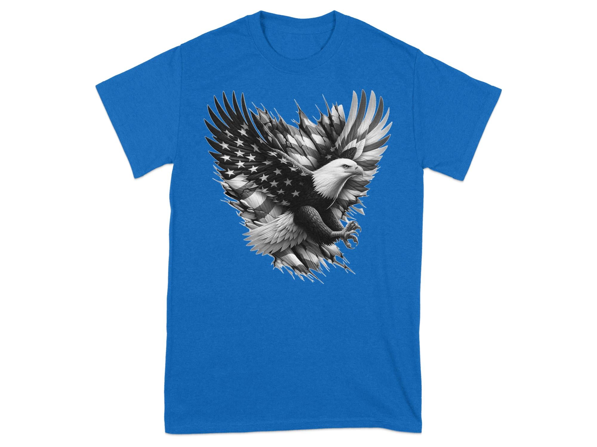 Eagle Patriot - Coloured Gildan T-Shirt Realistic Animal Talisman Unisex Tee Graphic Design