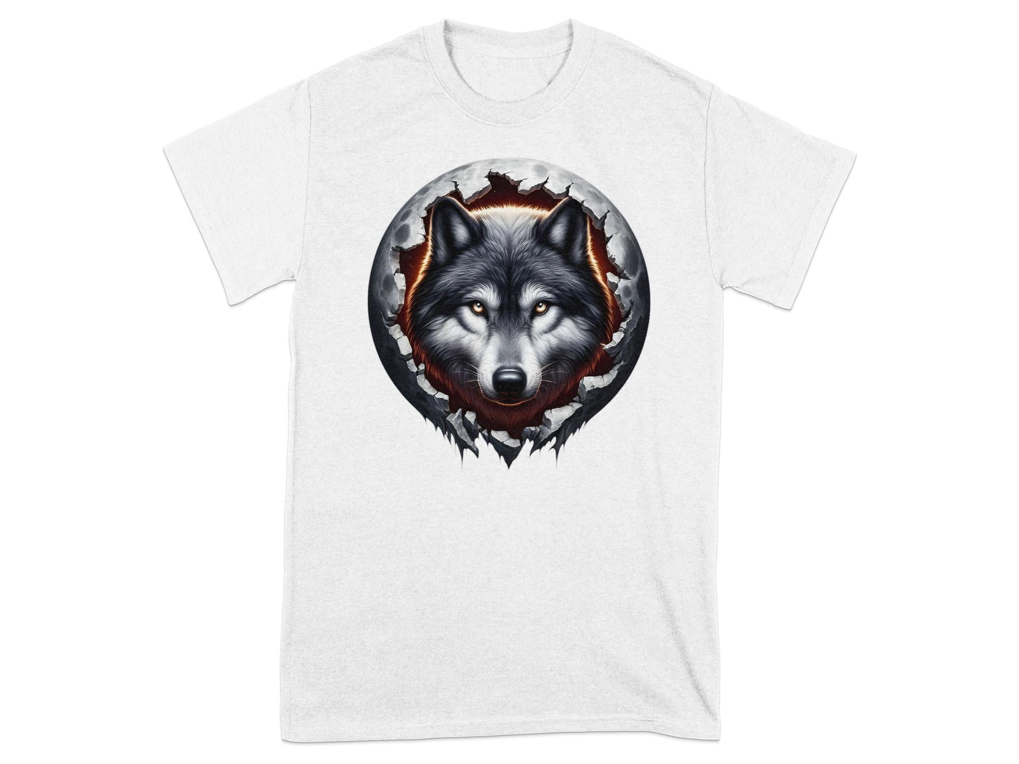 Moon Wolf - T-Shirt Realistic Full Colour Animal Talisman Unisex Mythology Tee Gildan Graphic Design