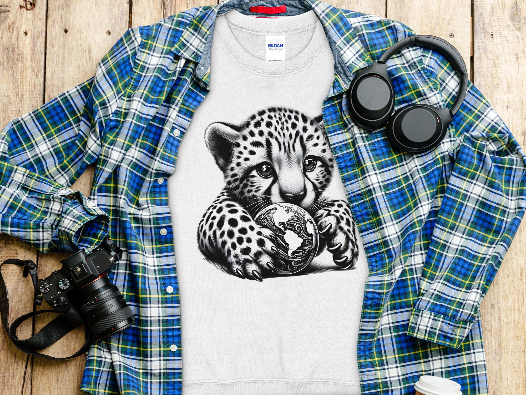 Cheetah World - Coloured Gildan Sweatshirt Realistic Animal Talisman Unisex Cute Tee Graphic Design