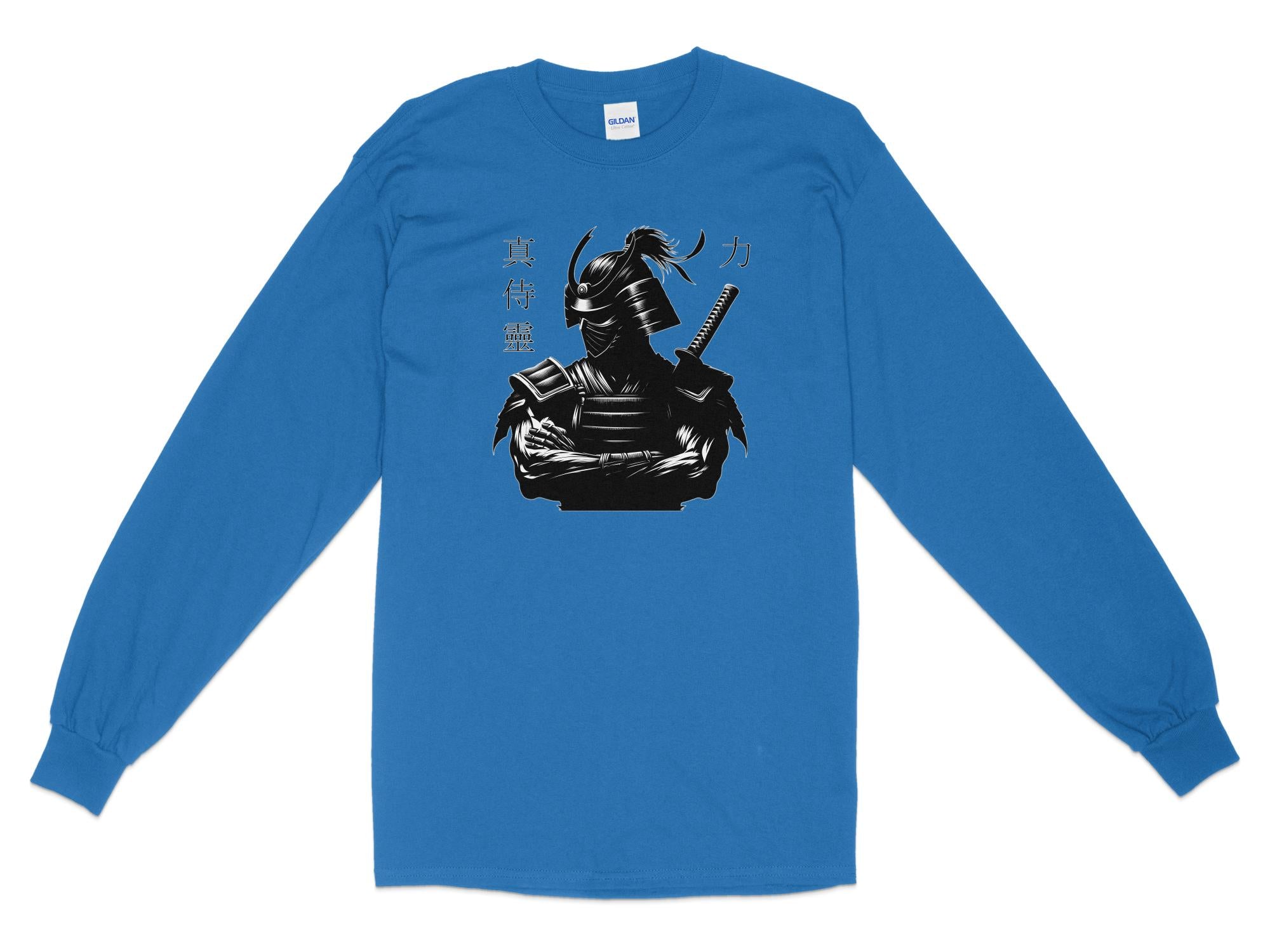 Samurai Ninja - Coloured Gildan Long Sleeve Japanese Talisman Unisex Cultural Symbolic Graphic Design