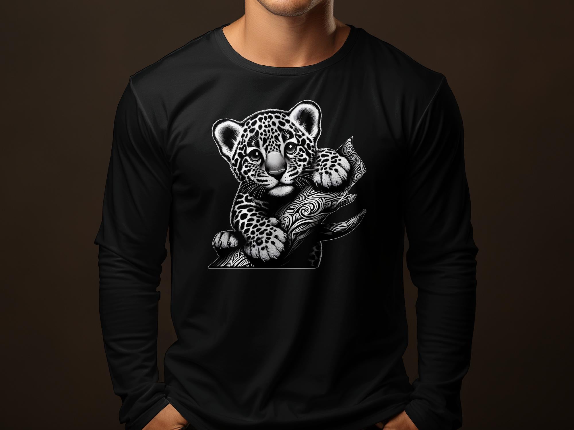 Leopard Bonsai - Coloured Gildan Long Sleeve Realistic Animal Talisman Unisex Cute Tee Graphic Design