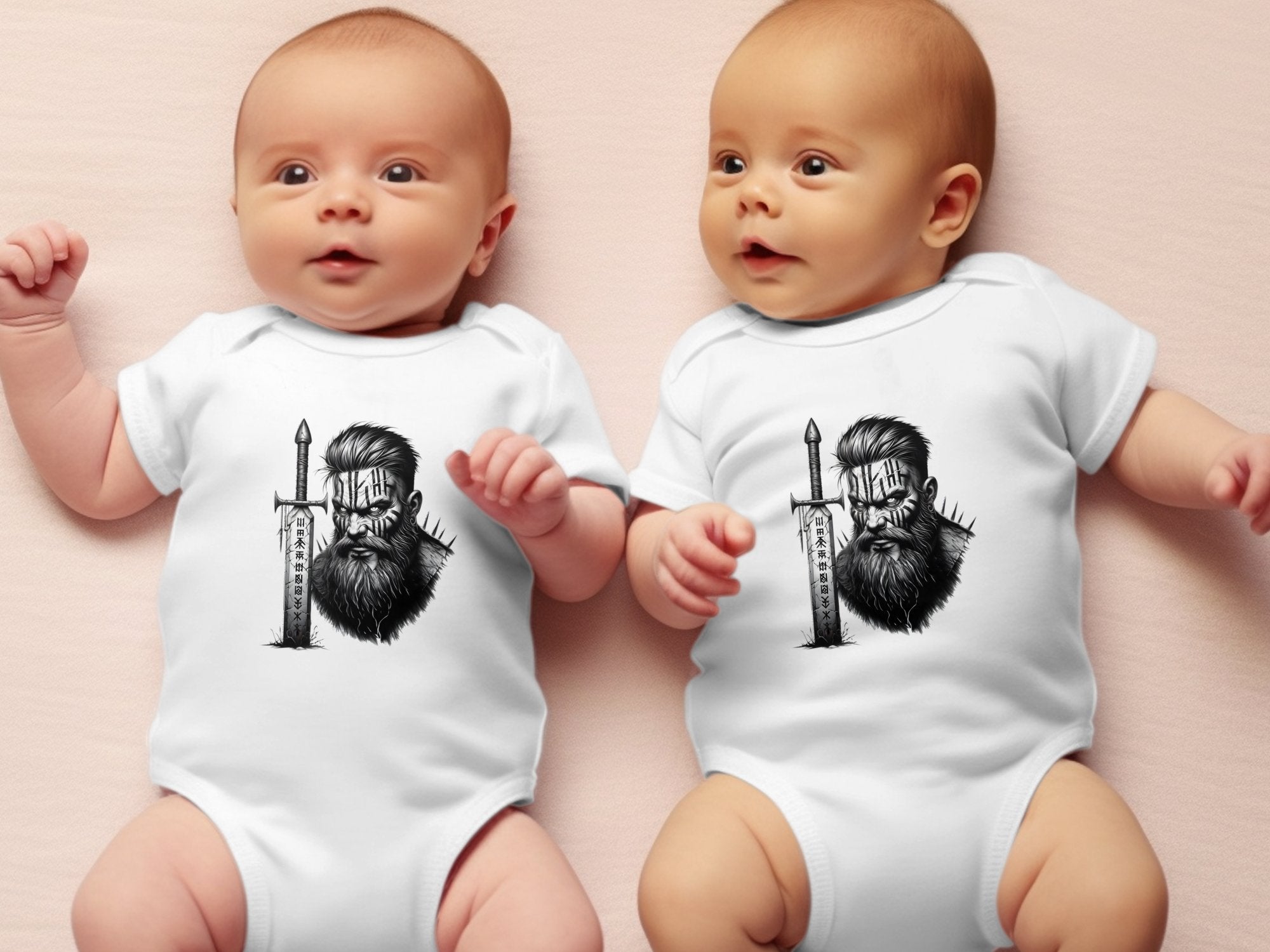 Viking Dauntless - Coloured Toddler Bodysuit Realistic Norse Talisman Unisex Valhalla Tee Graphic Design