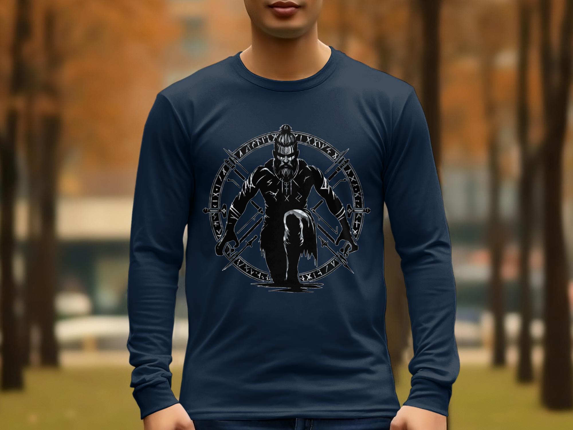 Viking Watchman - Coloured Gildan Long Sleeve Norse Talisman Men Women Unisex Valhalla Tee