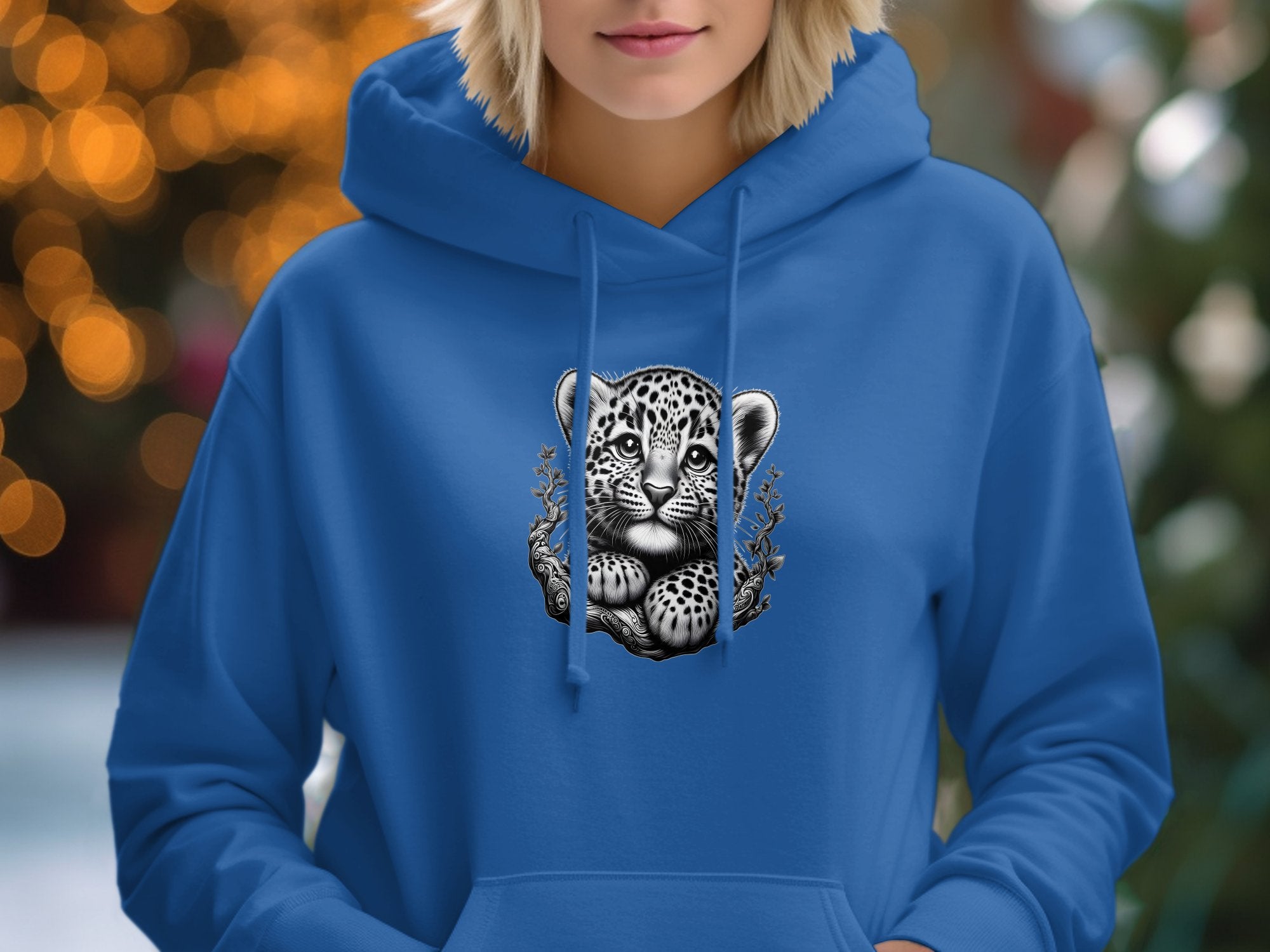 Leopard Bonsai - Coloured Gildan Hoodie Realistic Animal Talisman Unisex Cute Tee Graphic Design