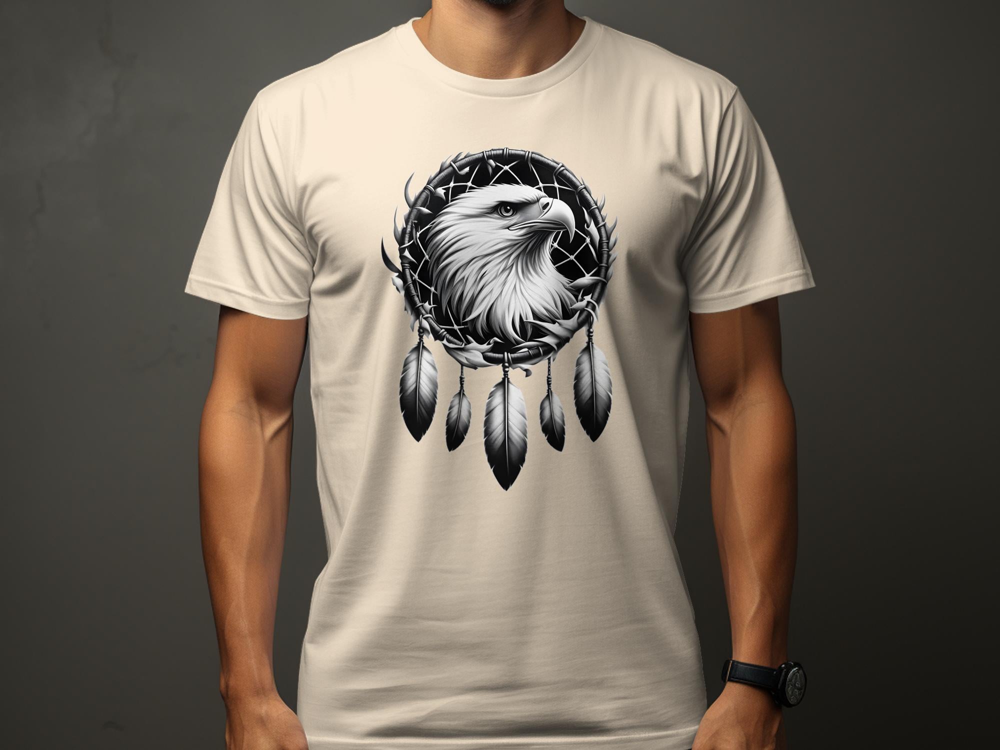 Dreamcatcher Eagle - Coloured Gildan T-Shirt Realistic Native American Talisman Unisex Mythology Tee Graphic Design