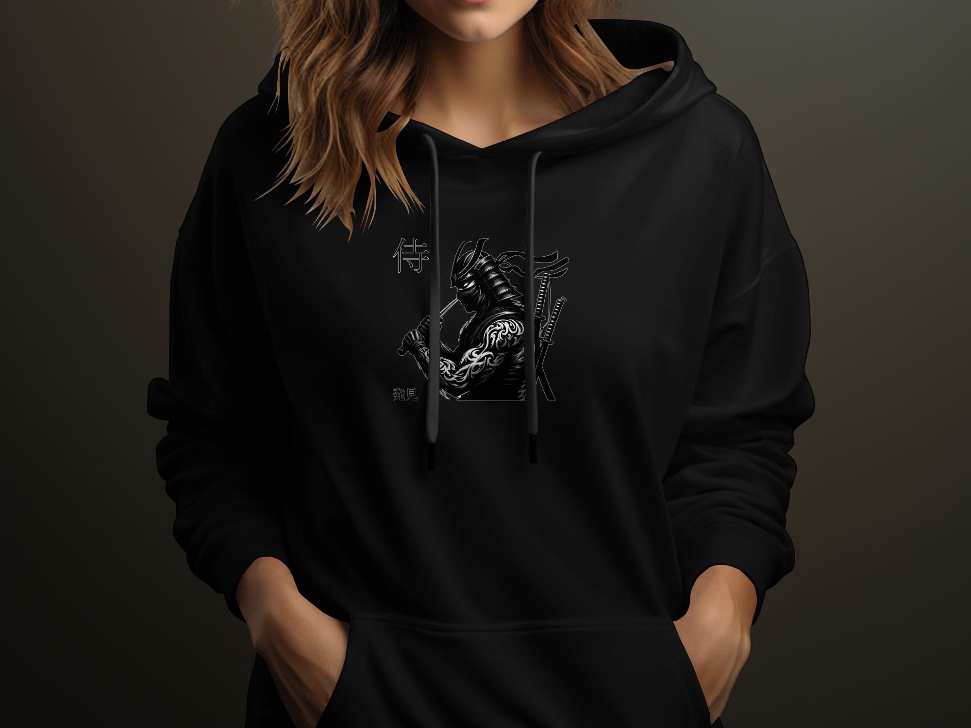 Samurai Ninja - Coloured Gildan Hoodie Japanese Talisman Unisex Cultural Symbolic Graphic Design