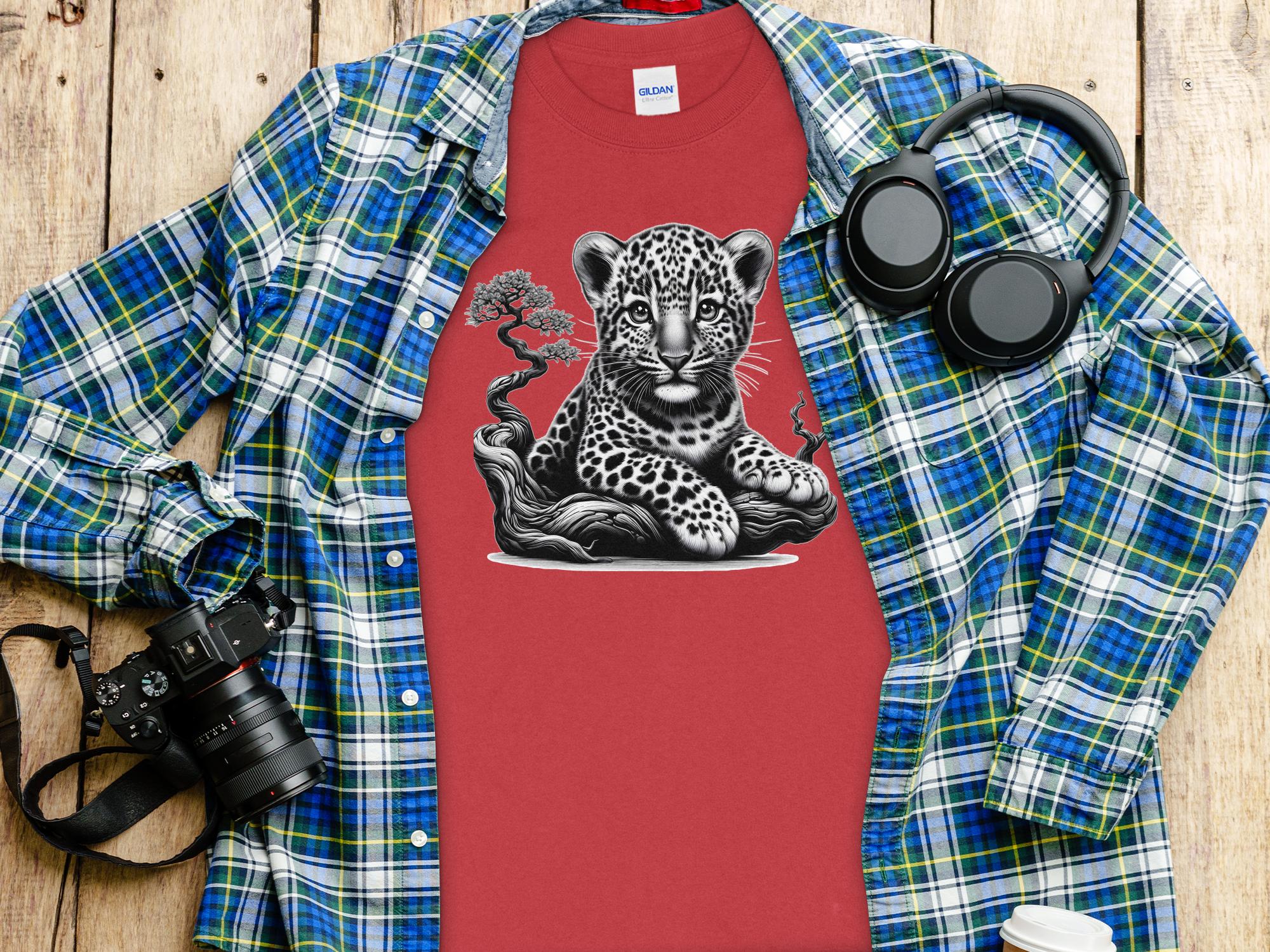 Leopard Bonsai - Coloured Gildan Long Sleeve Realistic Animal Talisman Unisex Cute Tee Graphic Design