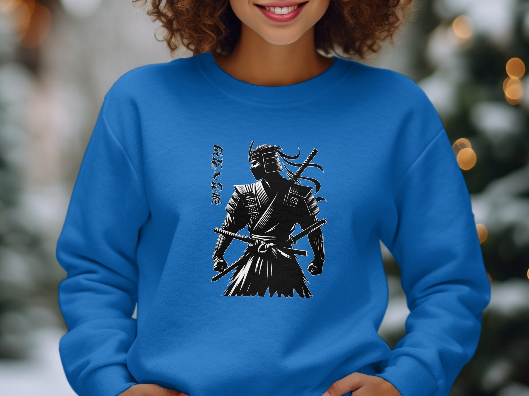 Samurai Ninja - Coloured Gildan Sweatshirt Japanese Talisman Unisex Cultural Symbolic Graphic Design