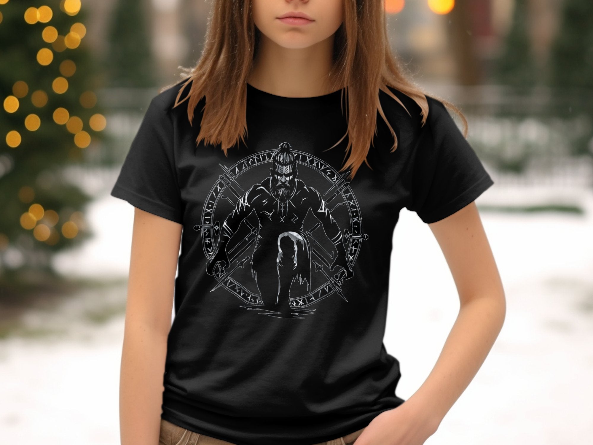 Viking Watchman - Coloured Gildan Kids T Shirt Norse Talisman Unisex Valhalla Tee