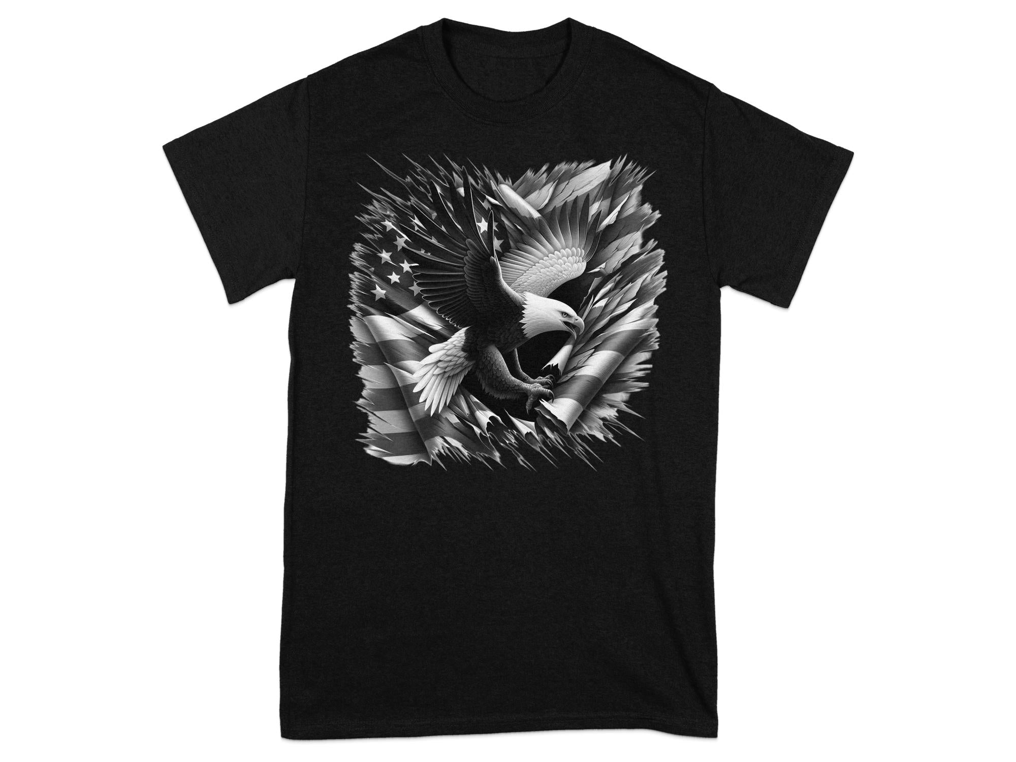 Eagle Patriot - Coloured Gildan T-Shirt Realistic Animal Talisman Unisex Tee Graphic Design