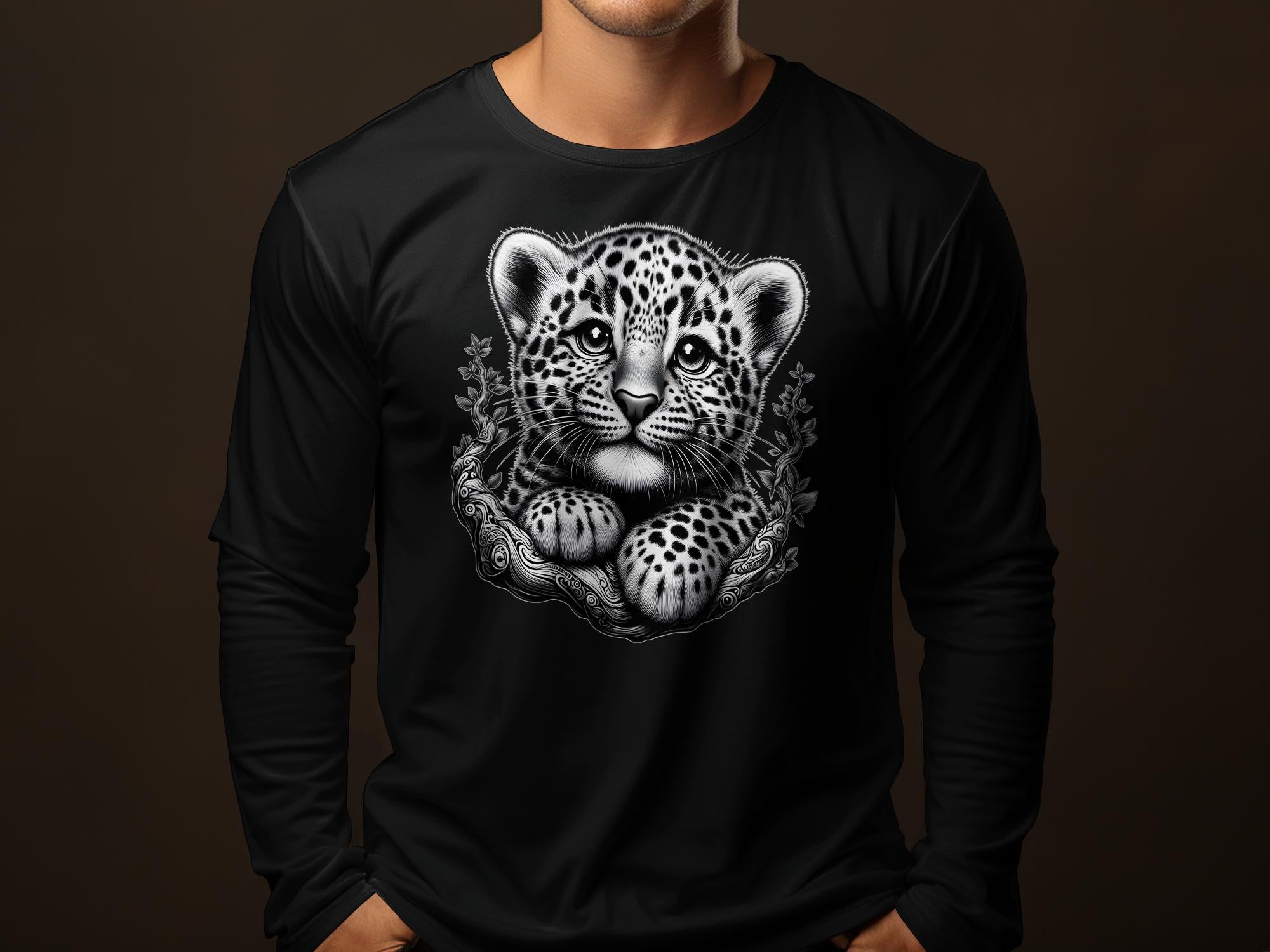 Leopard Bonsai - Coloured Gildan Long Sleeve Realistic Animal Talisman Unisex Cute Tee Graphic Design