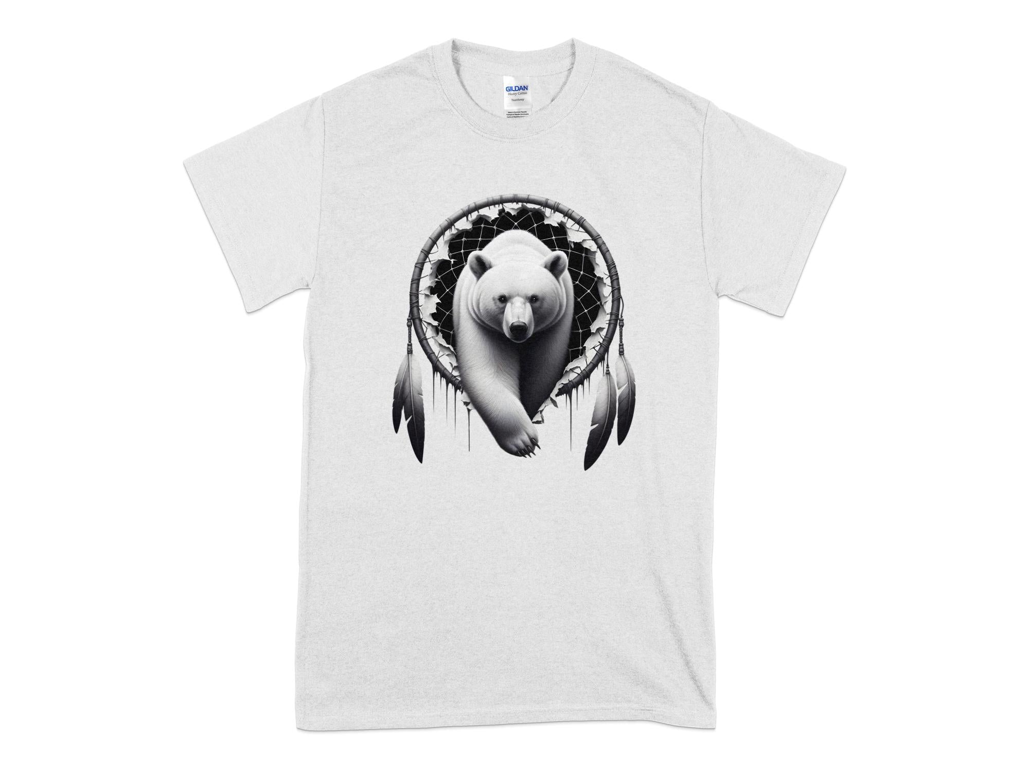 Dreamcatcher Bear - Coloured Gildan T-Shirt Realistic Native American Talisman Unisex Mythology Tee Graphic Design