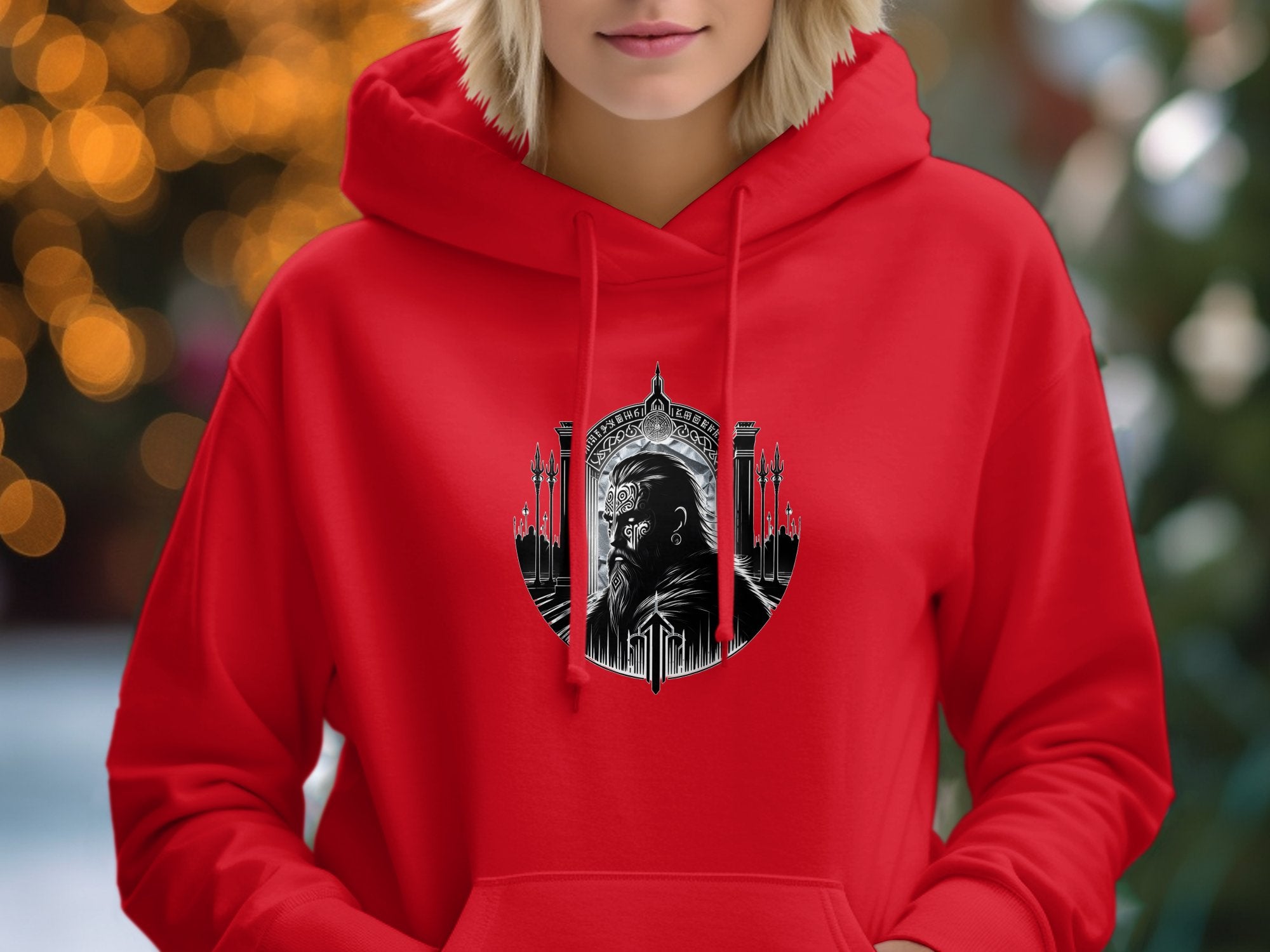 Viking Warrior - Coloured Gildan Hoodie Realistic Norse Talisman Men Women Unisex Valhalla Tee Graphic Design