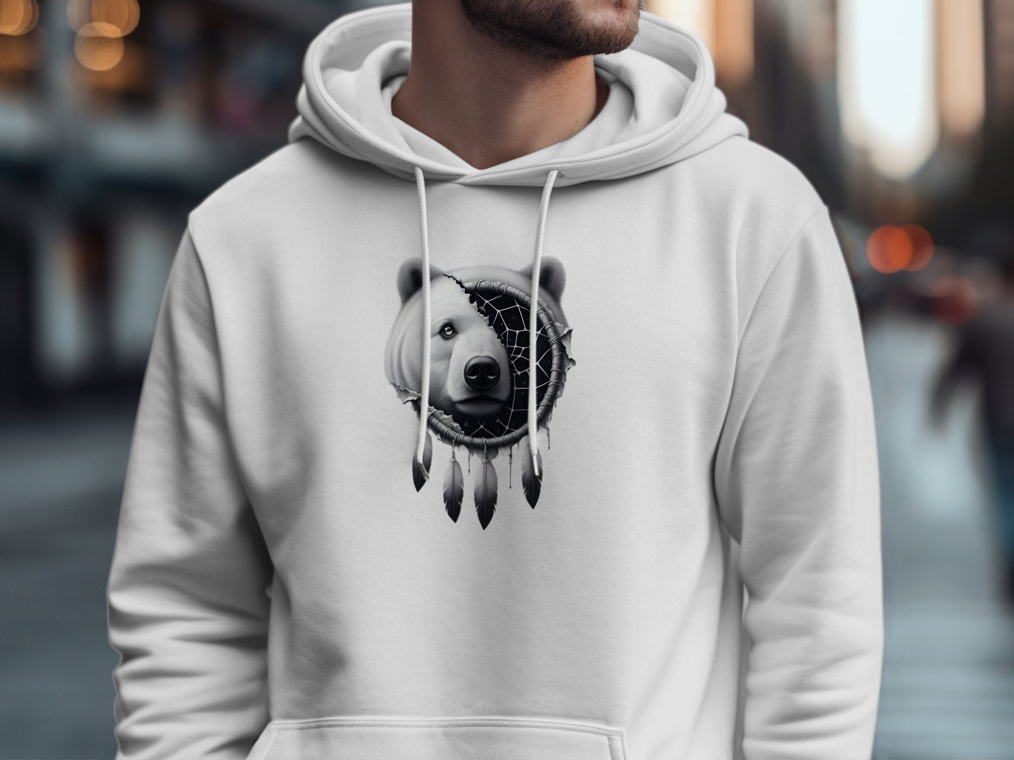 Dreamcatcher Bear - Coloured Gildan Hoodie Realistic Native American Talisman Unisex Mythology Tee Graphic Design