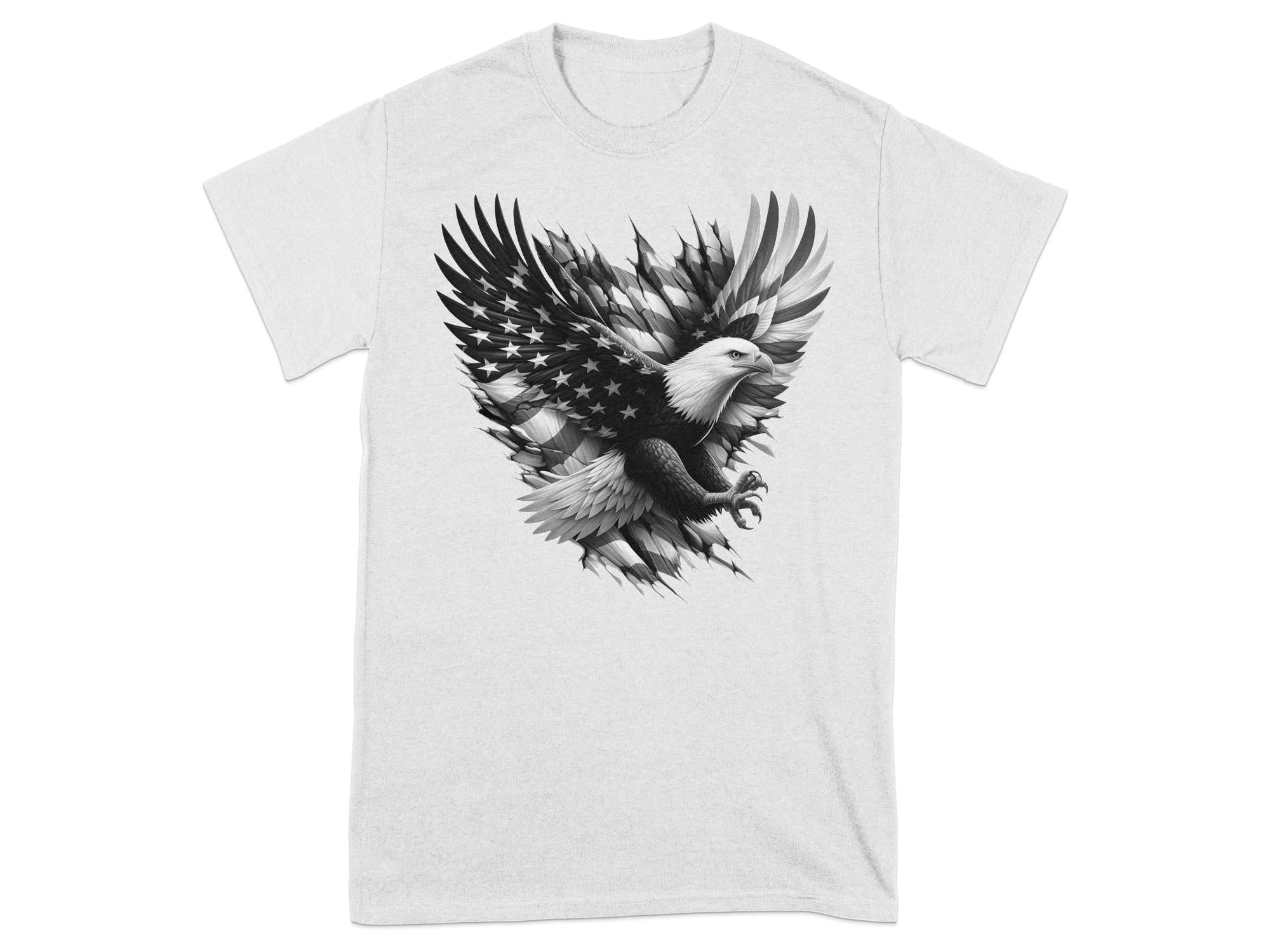 Eagle Patriot - Coloured Gildan T-Shirt Realistic Animal Talisman Unisex Tee Graphic Design