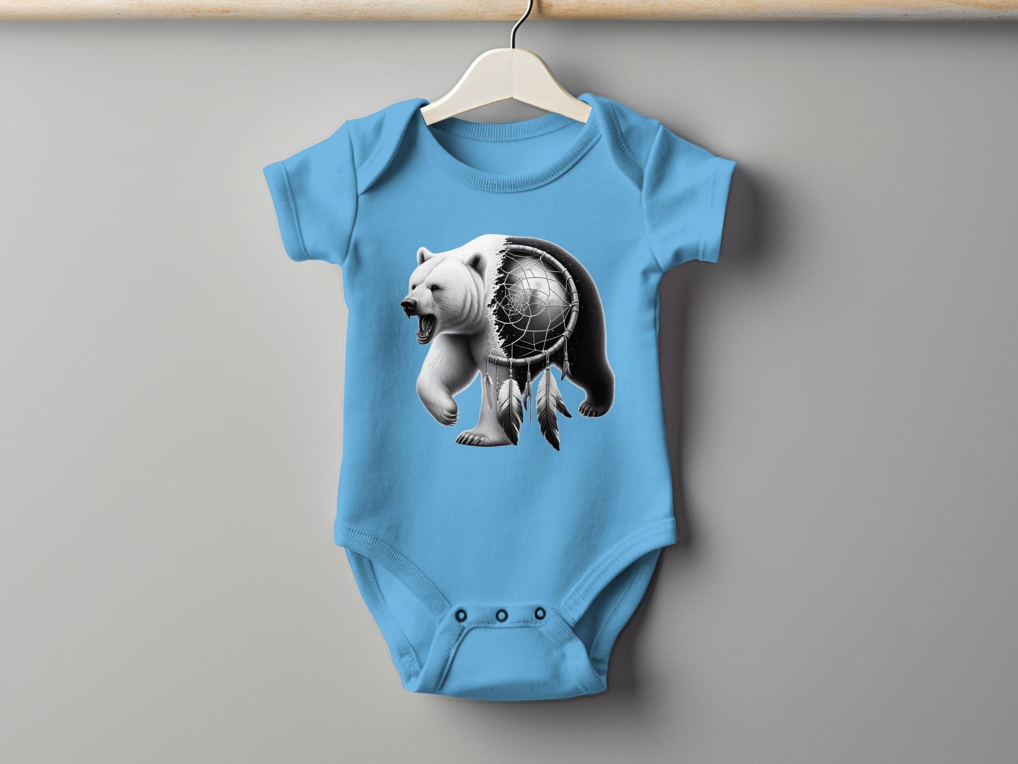 Dreamcatcher Bear - Coloured Toddler Bodysuit Realistic Native American Talisman Unisex Mythology Tee Graphic Design