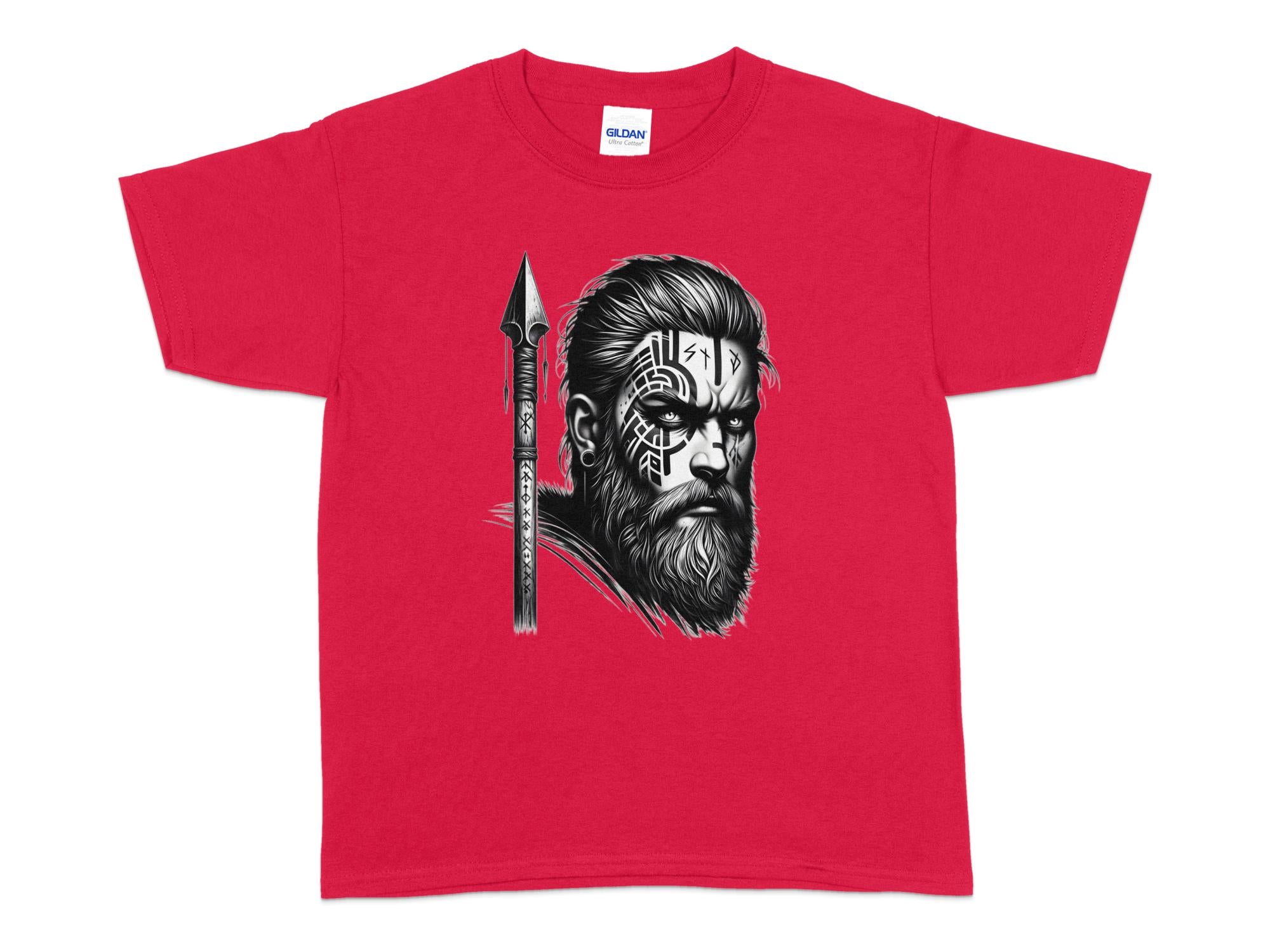 Viking Protector - Coloured Gildan Kids T-Shirt Realistic Norse Talisman Unisex Valhalla Tee Graphic Design