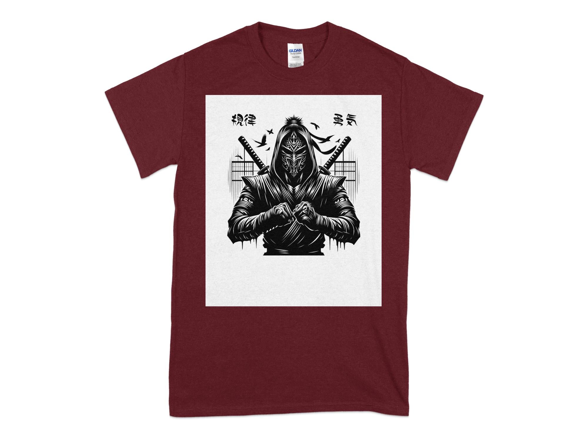 Samurai Ninja - Coloured Gildan T-Shirt Japanese Talisman Unisex Cultural Symbolic Graphic Design