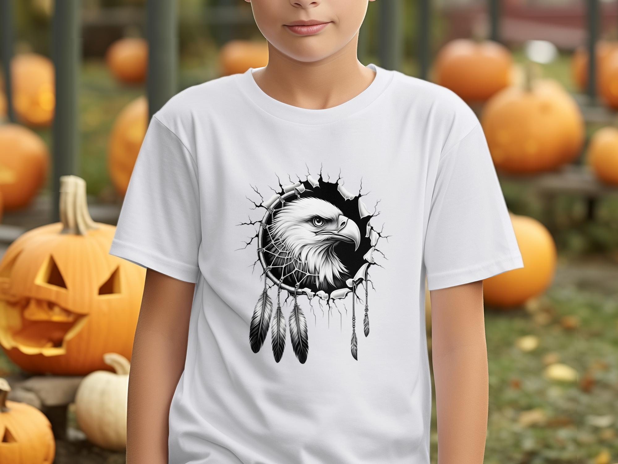 Dreamcatcher Eagle - Coloured Gildan Kids T-Shirt Realistic Native American Talisman Unisex Mythology Tee Graphic Design