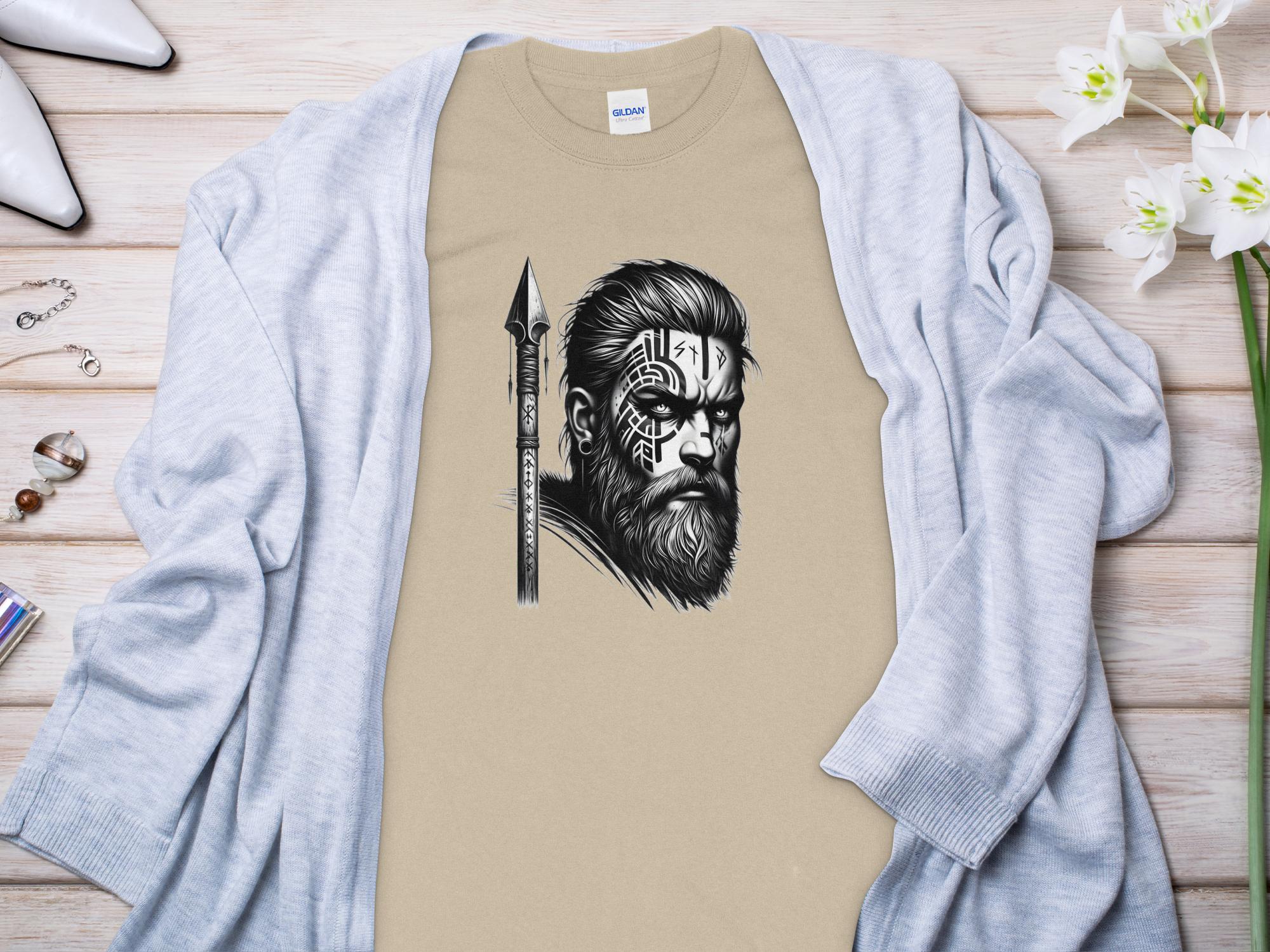 Viking Protector - Coloured Gildan Long Sleeve Realistic Norse Talisman Men Women Unisex Valhalla Tee Graphic Design