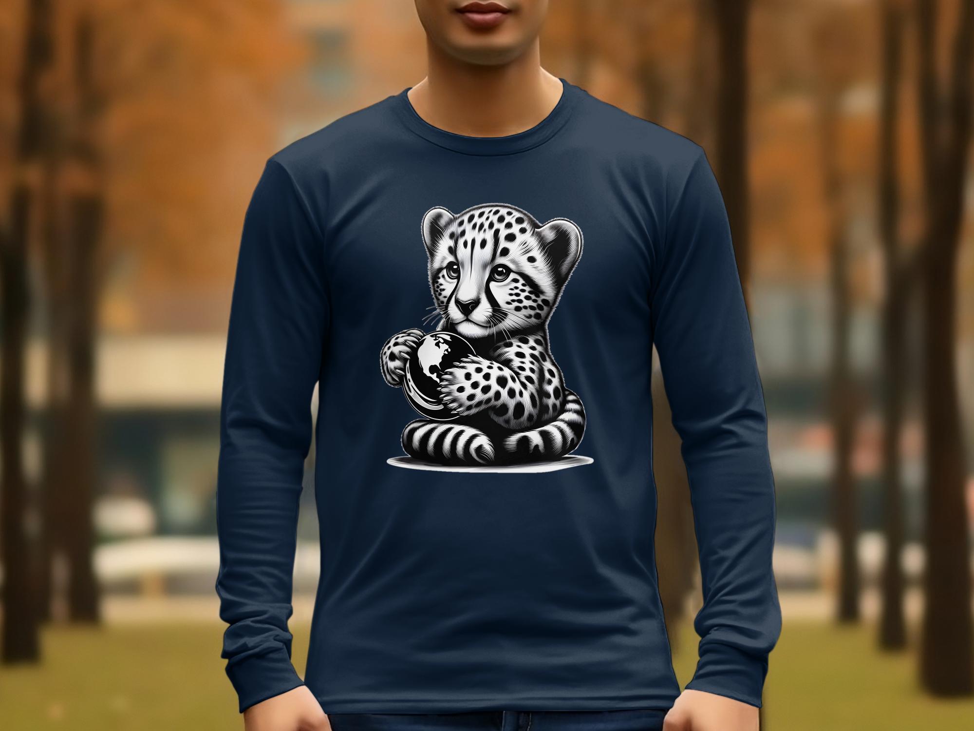 Cheetah World - Coloured Gildan Long Sleeve Realistic Animal Talisman Unisex Cute Tee Graphic Design