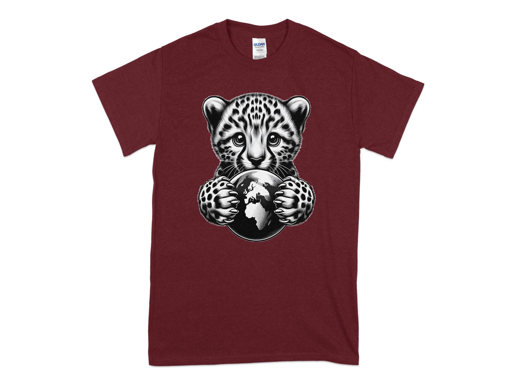 Cheetah World - Coloured Gildan T-Shirt Realistic Animal Talisman Unisex Cute Tee Graphic Design