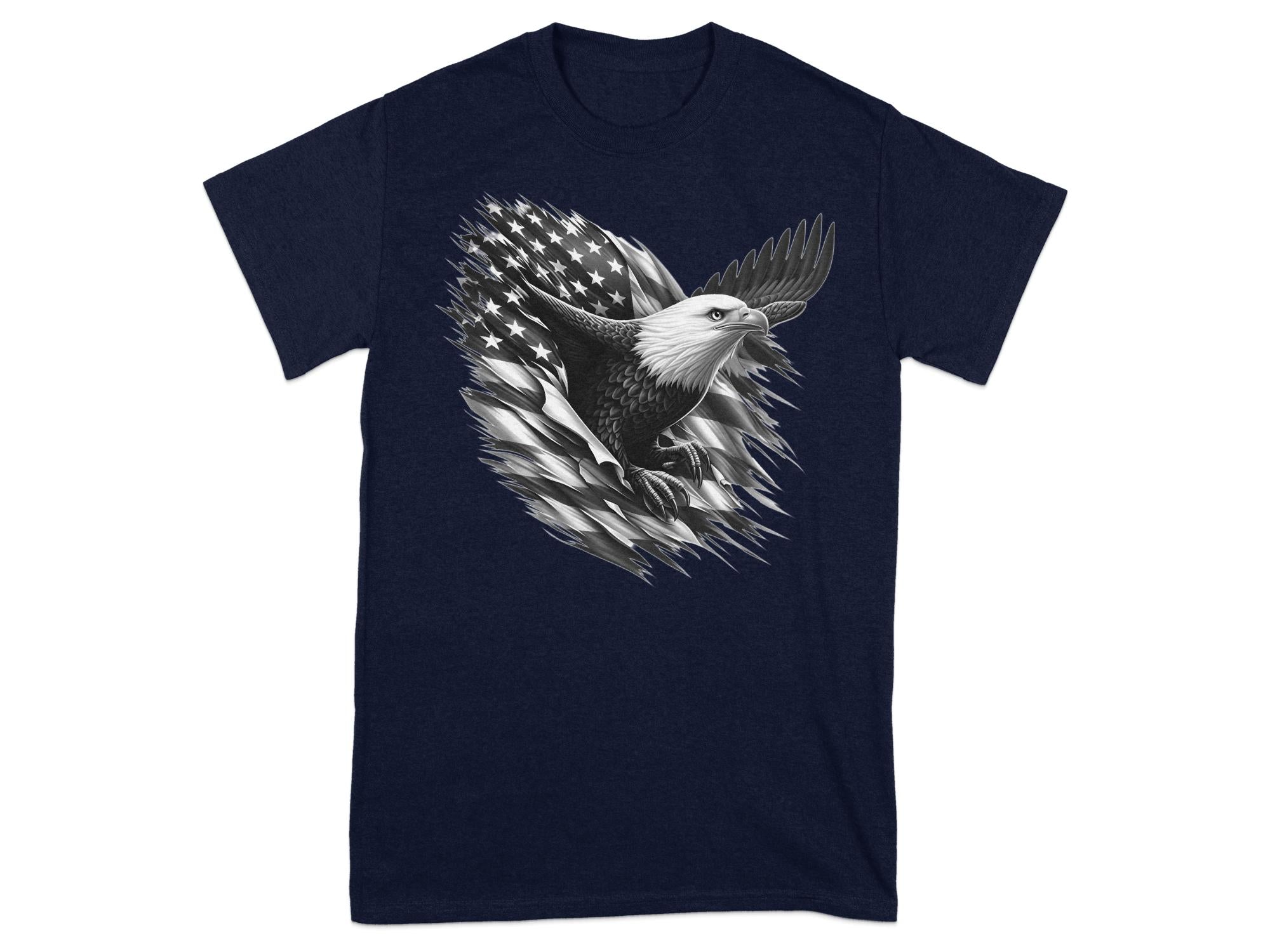 Eagle Patriot - Coloured Gildan T-Shirt Realistic Animal Talisman Unisex Tee Graphic Design